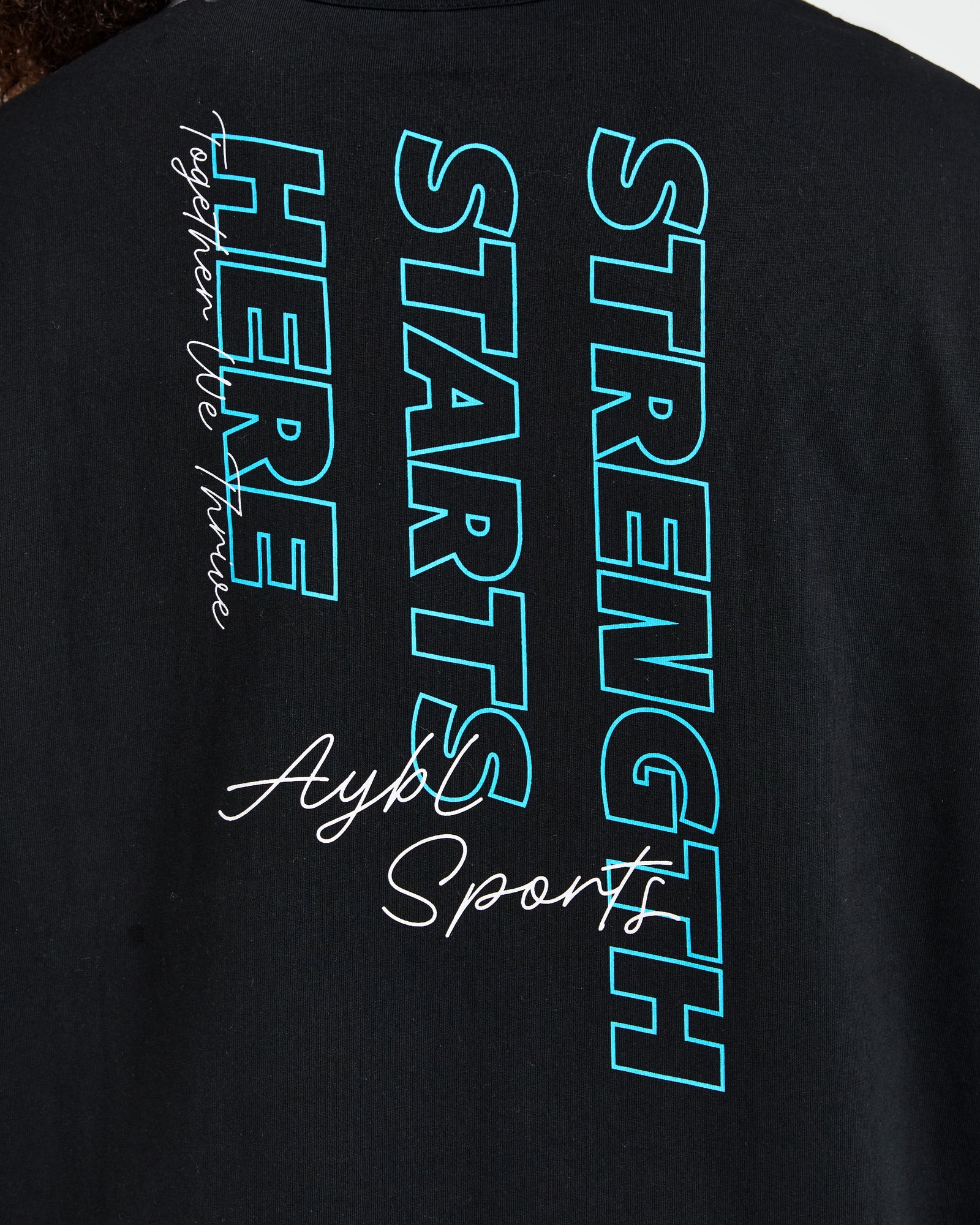 Strength Starts Here Oversized T Shirt - Black/Blue
