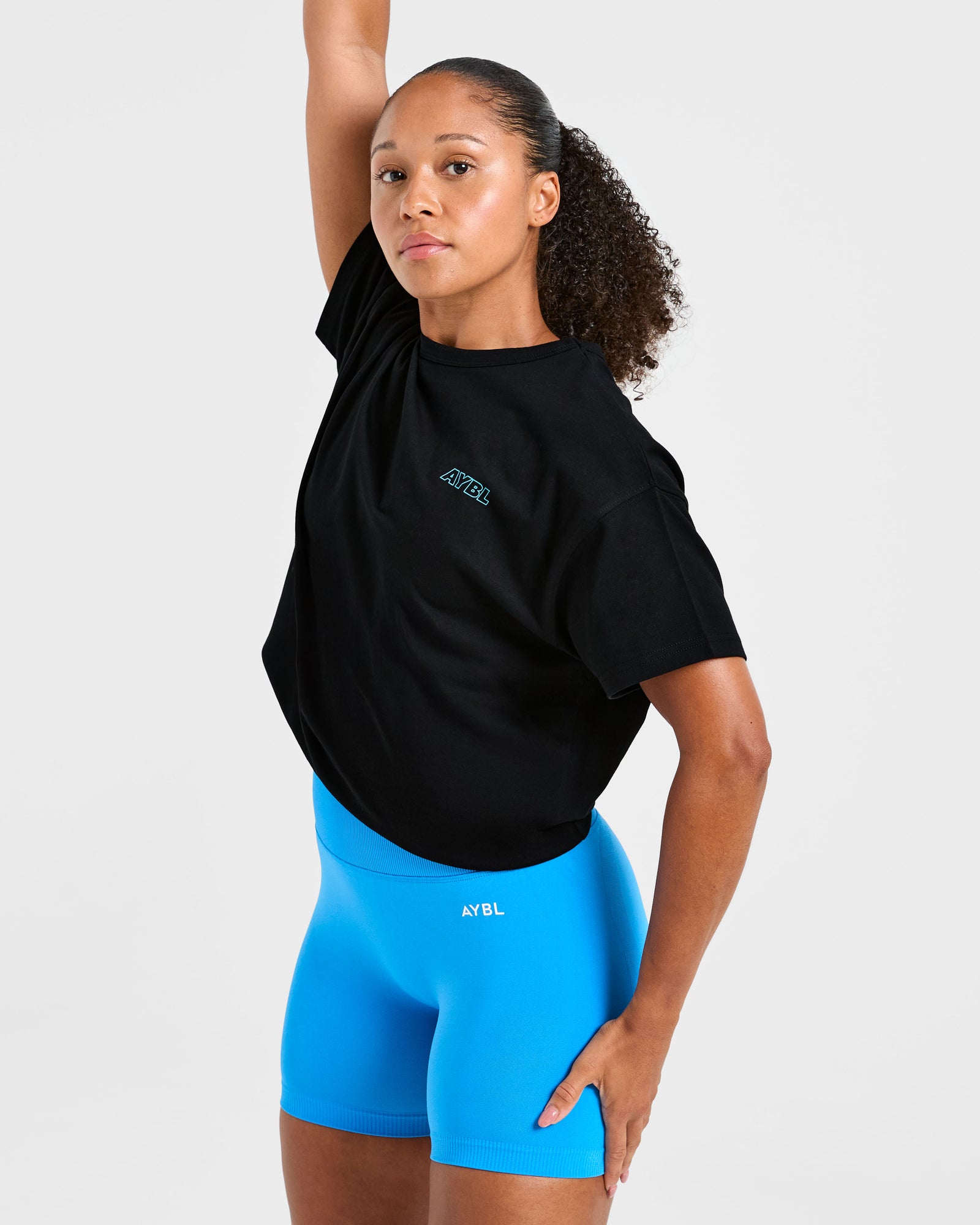 Strength Starts Here Oversized T Shirt - Black/Blue