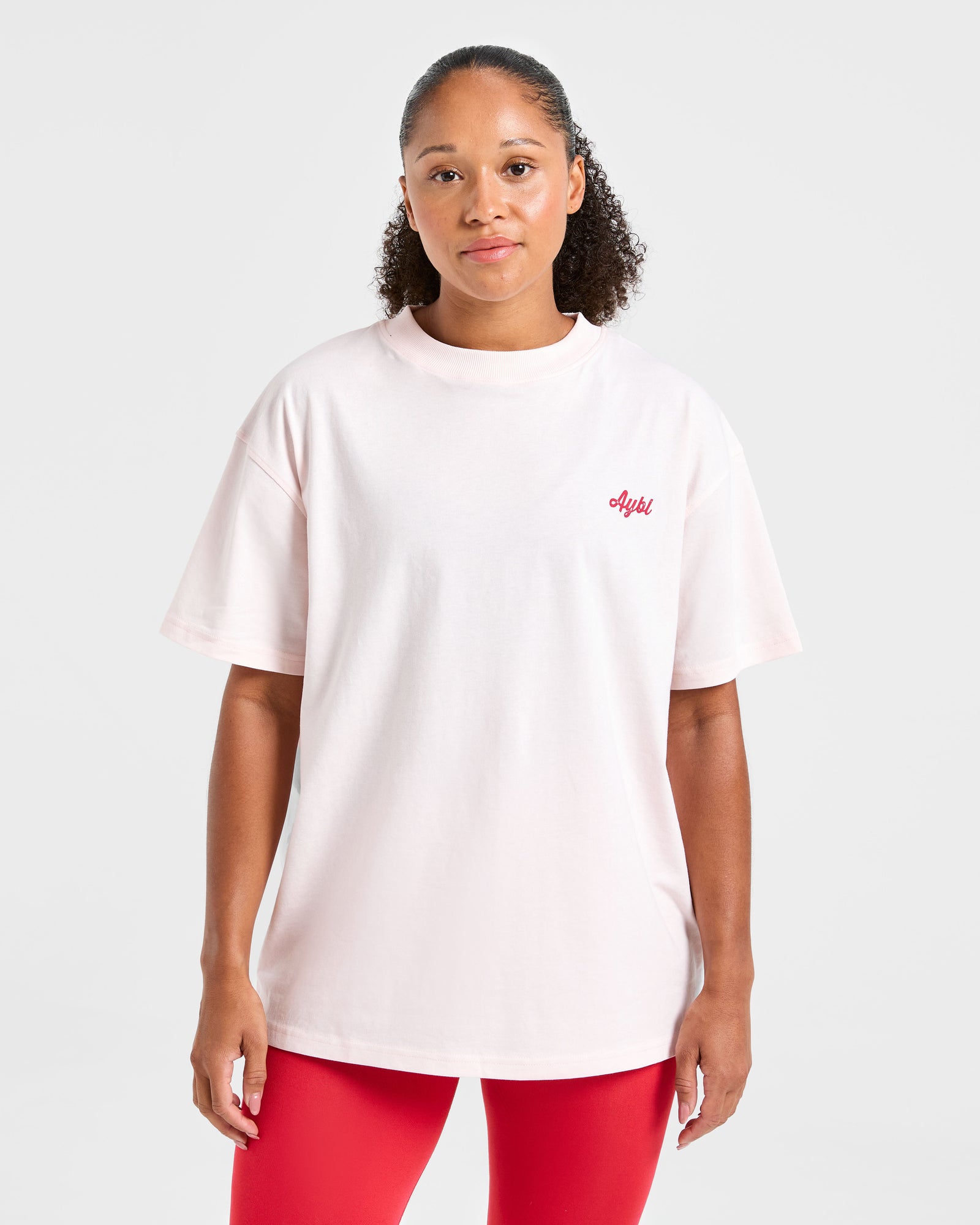 Retro Athletics Club Oversized T Shirt - Pink