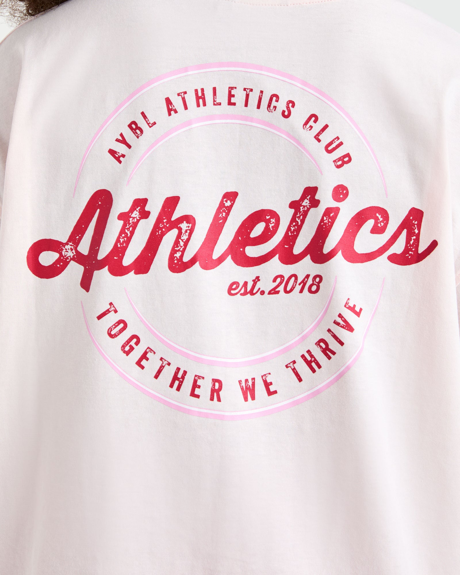 Retro Athletics Club Oversized T Shirt - Pink