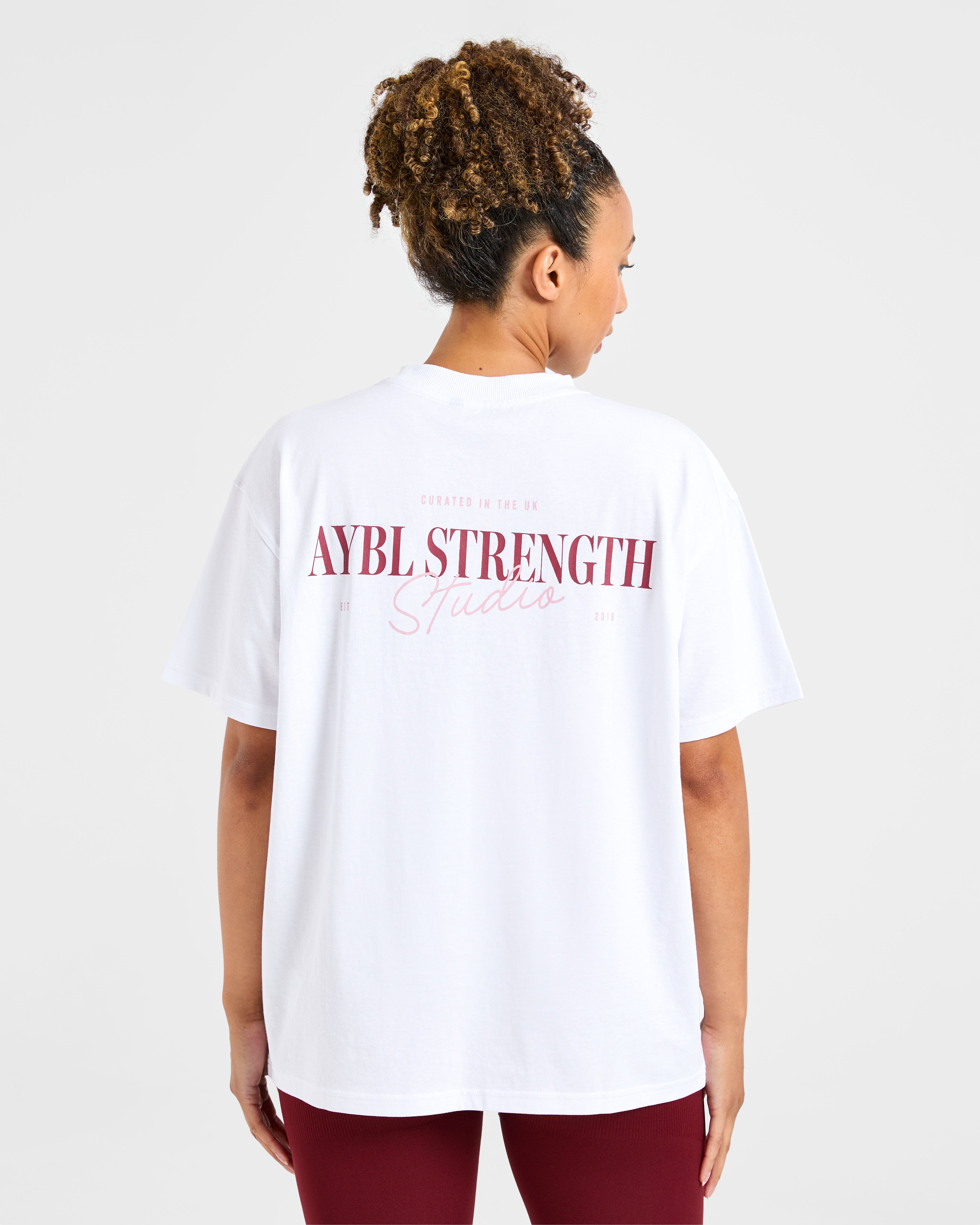 AYBL Strength Studio Oversized T Shirt - White