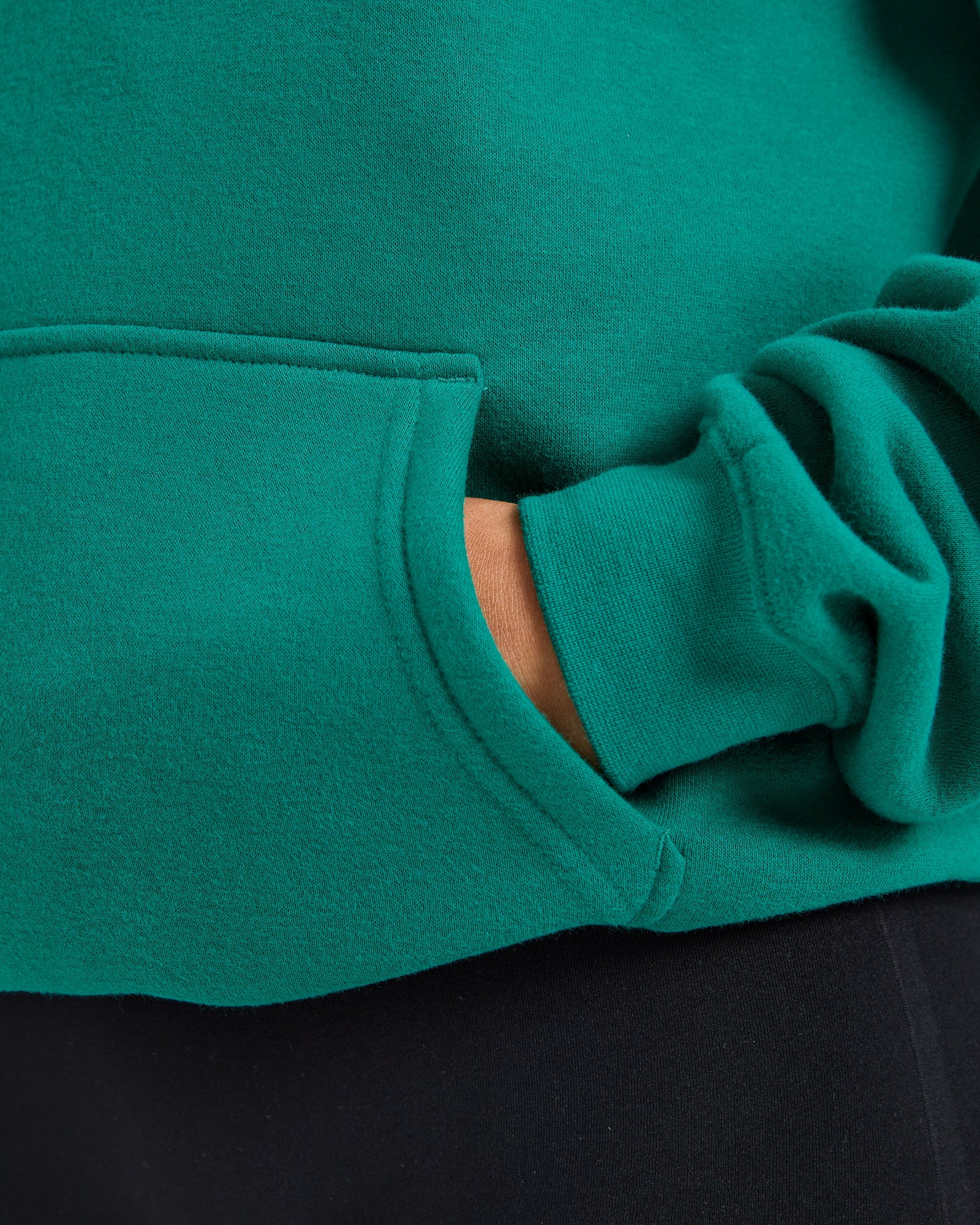 Script Embroidered Oversized Hoodie - Sports Green
