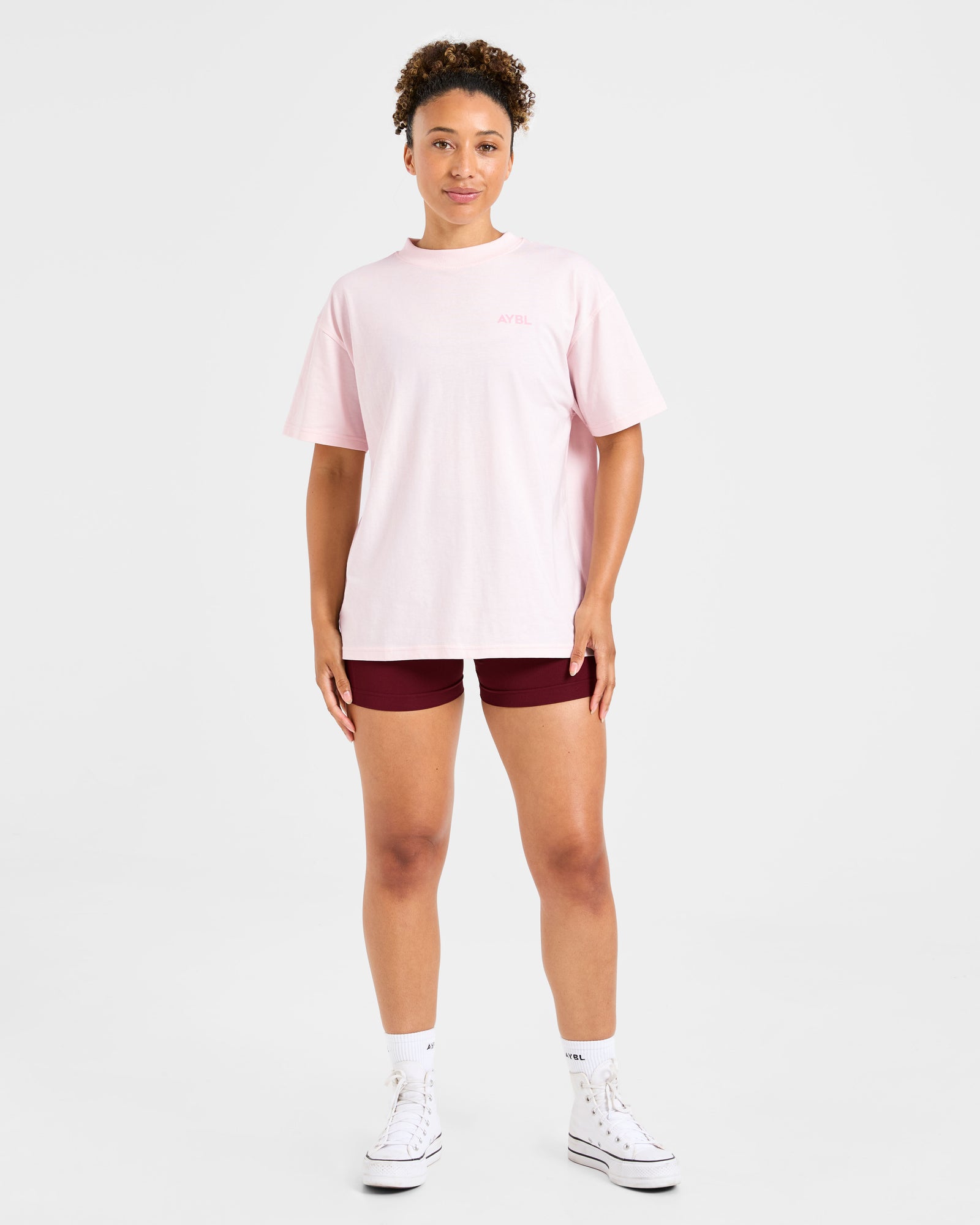 Lift Graphic Oversized T Shirt - Baby Pink