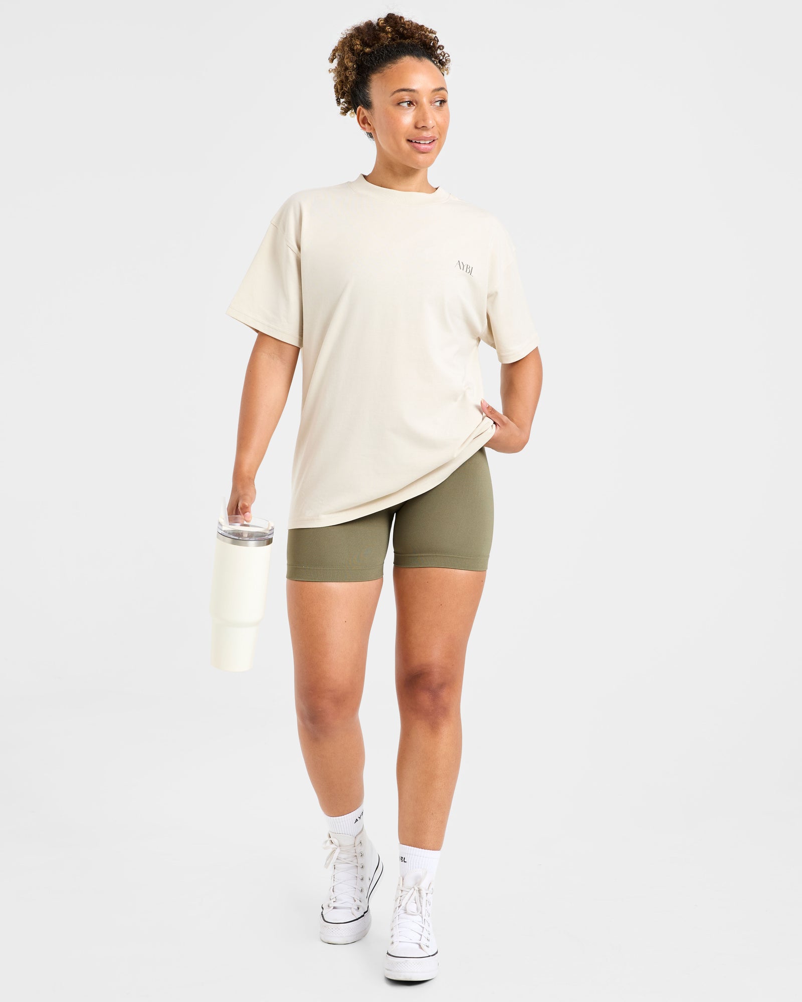 AYBL Wellness Oversized T Shirt - Beige