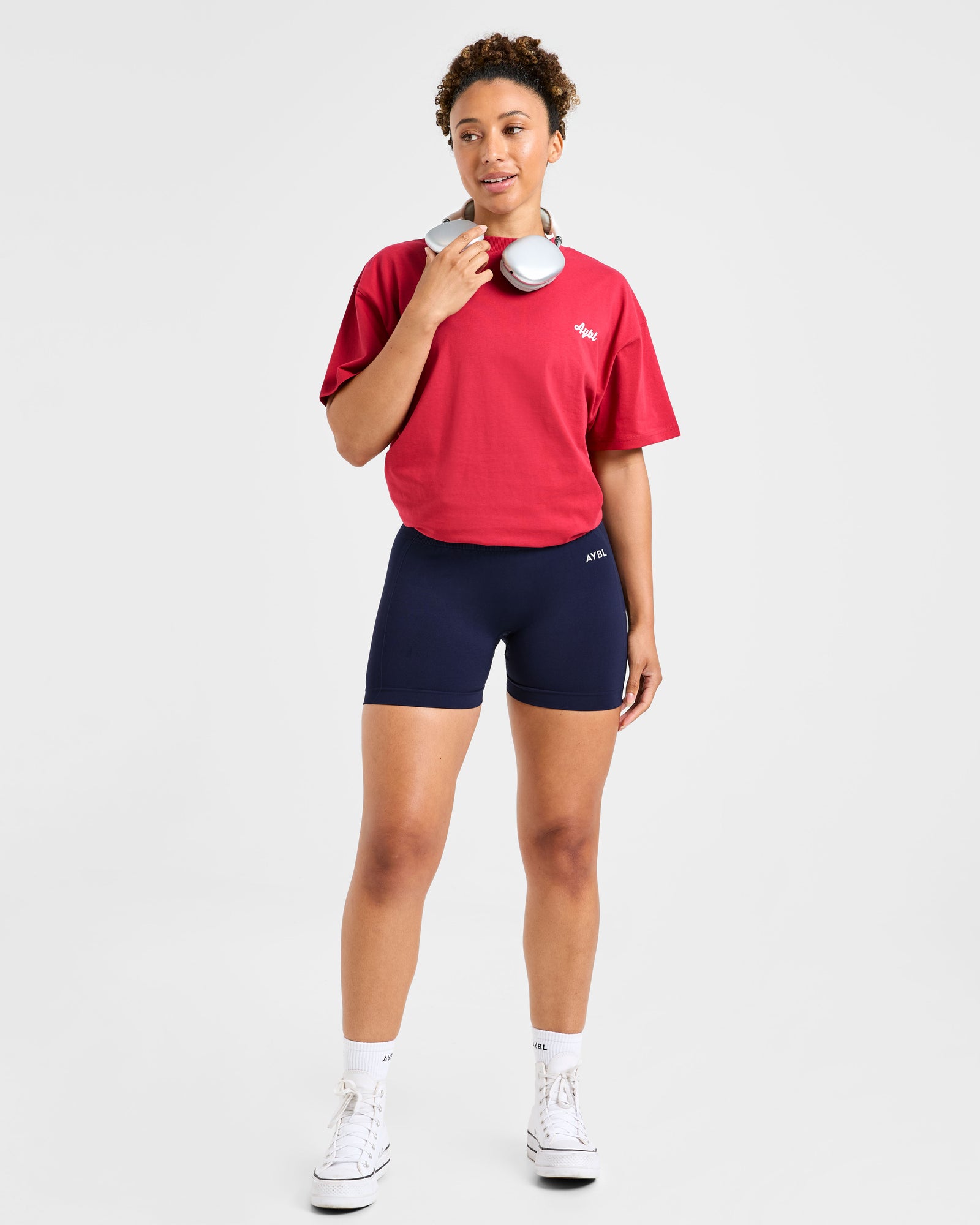 Retro Athletics Club Oversized T Shirt - Red/Blue