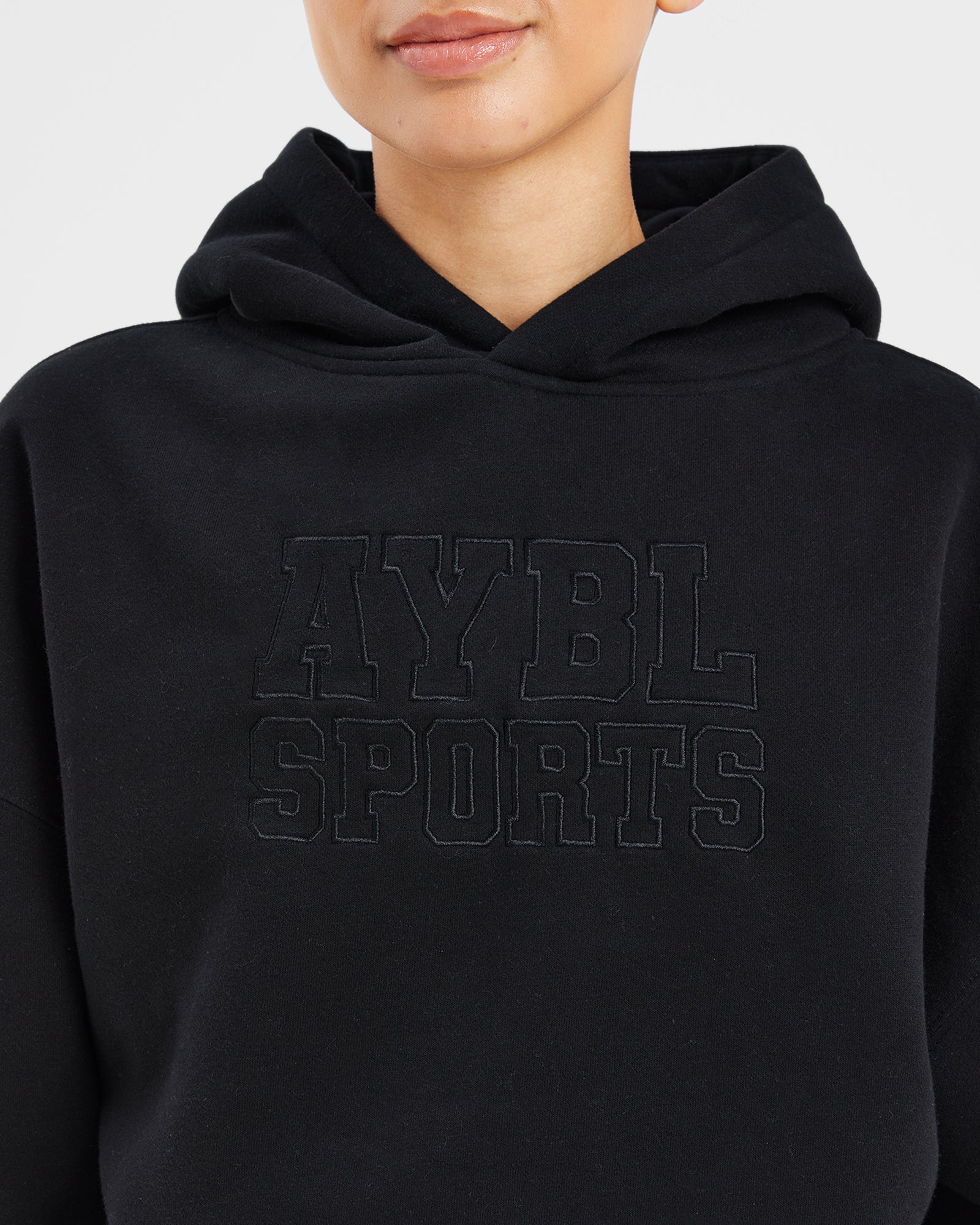 Sport Outline Oversized Hoodie - Black