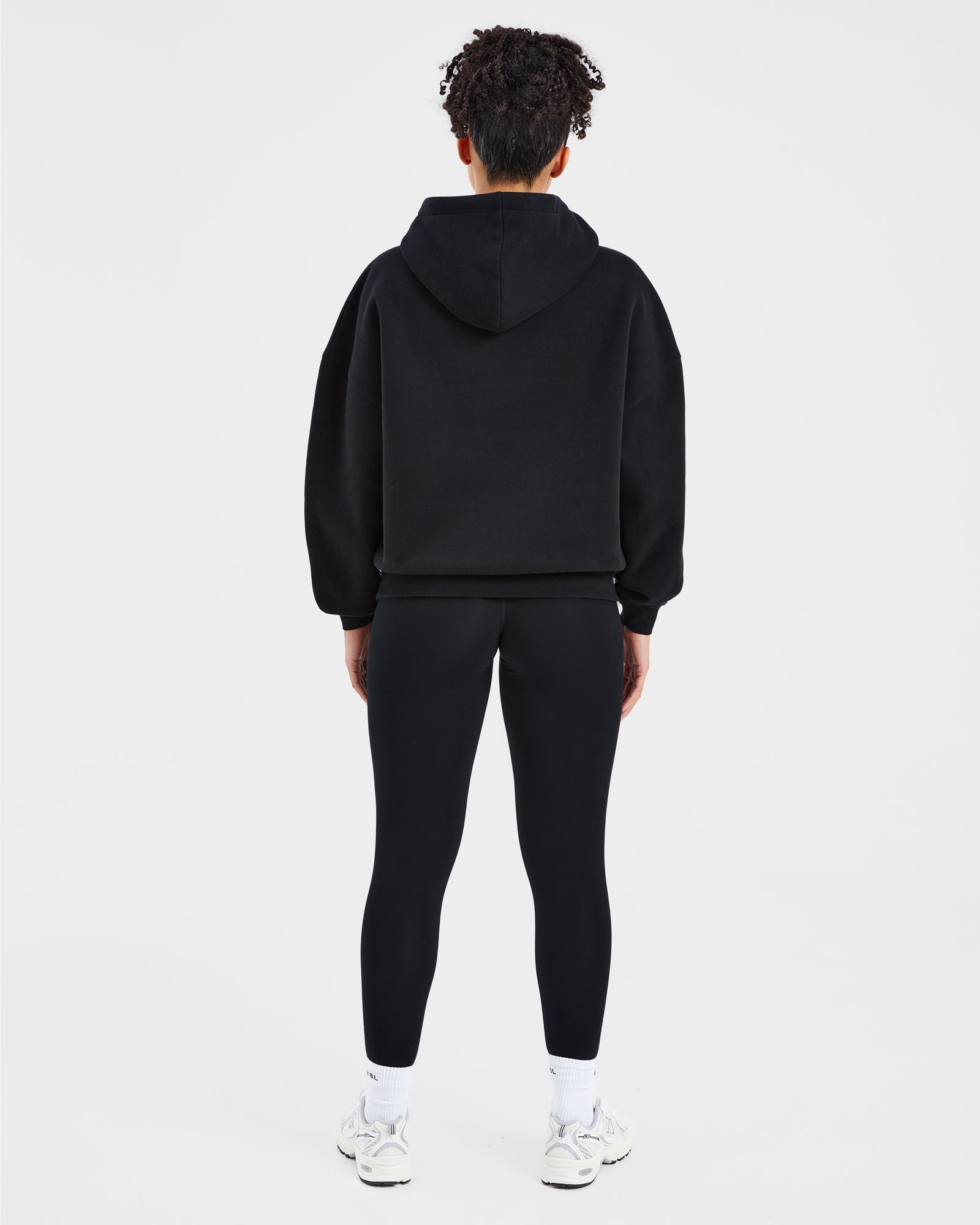 Sport Outline Oversized Hoodie - Black