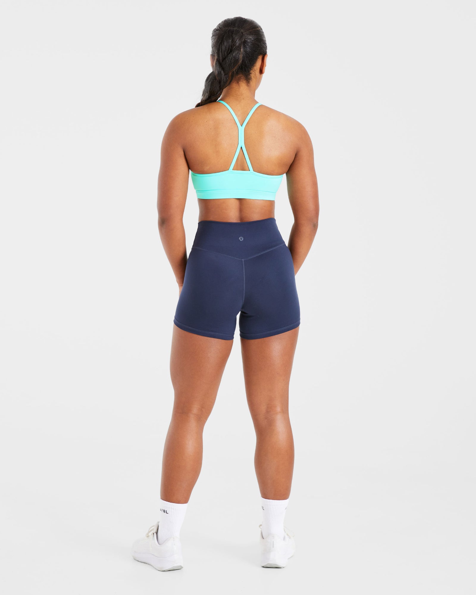 Essential Ruched Sports Bra - Aqua Blue