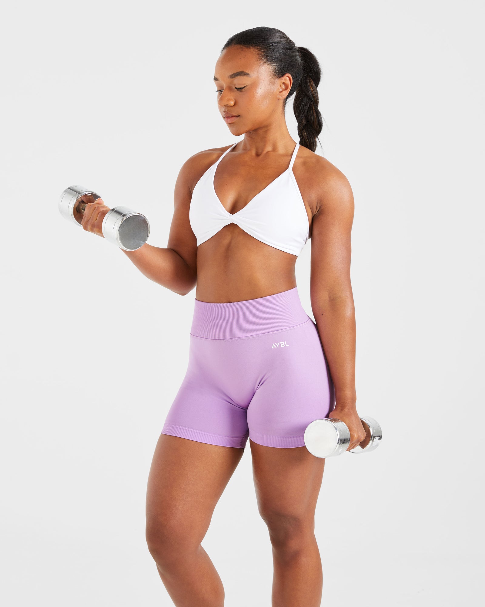 Essential Twist Crossback Sports Bra - White