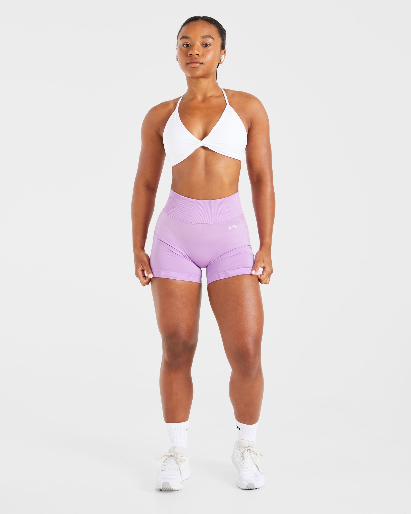 Essential Twist Crossback Sports Bra - White