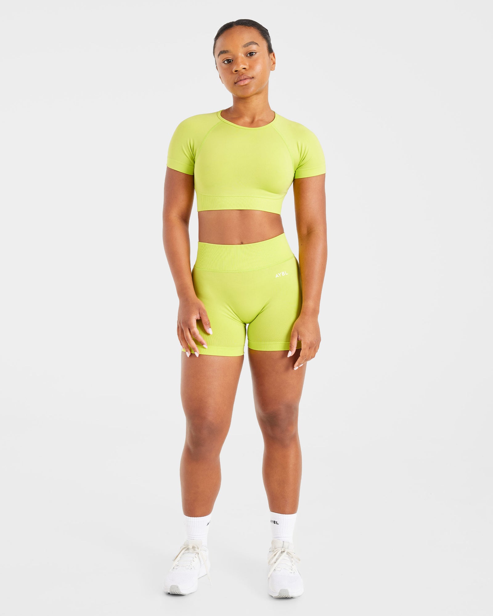 Adapt Seamless Crop Top - Lime Green