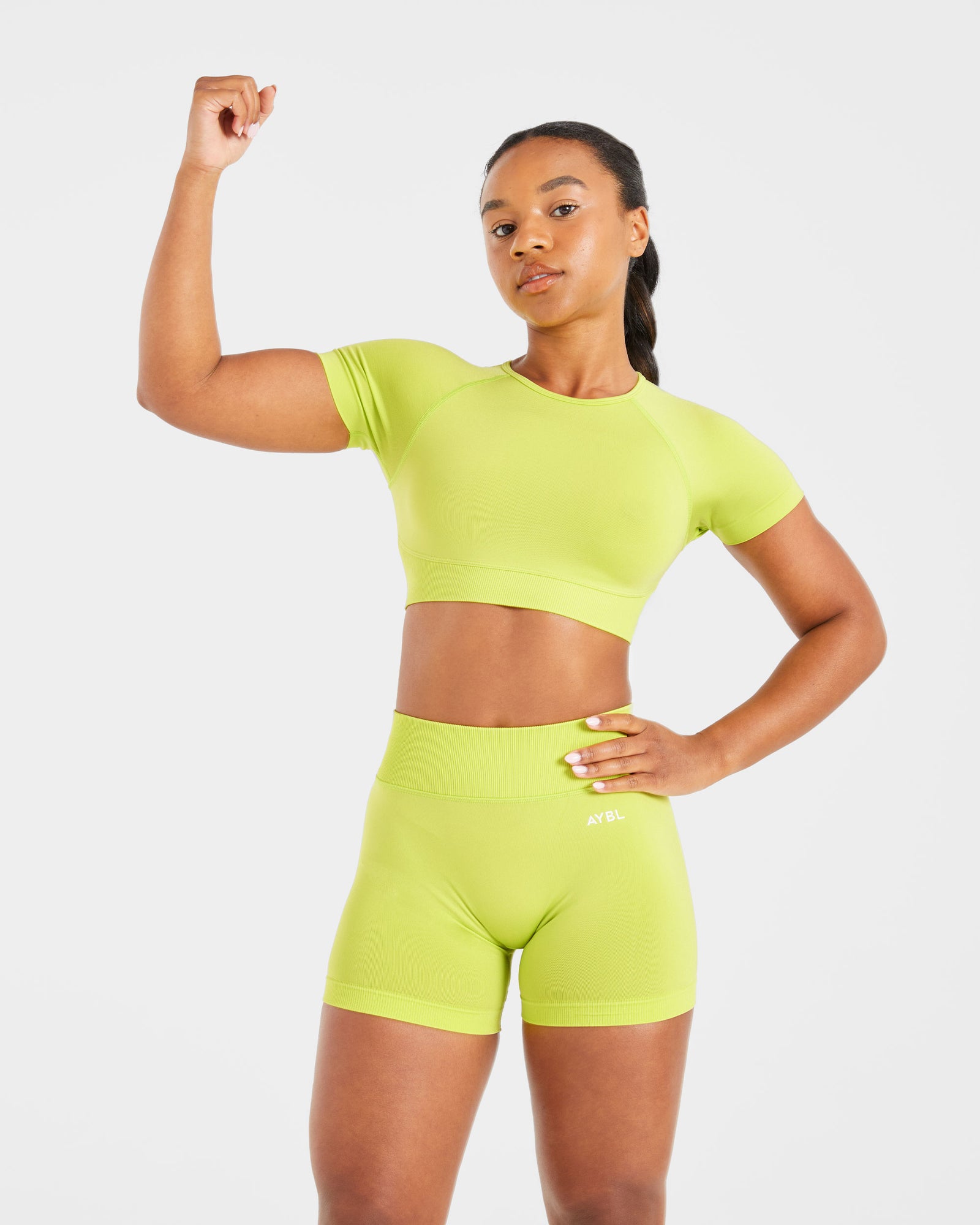 Adapt Seamless Crop Top - Lime Green
