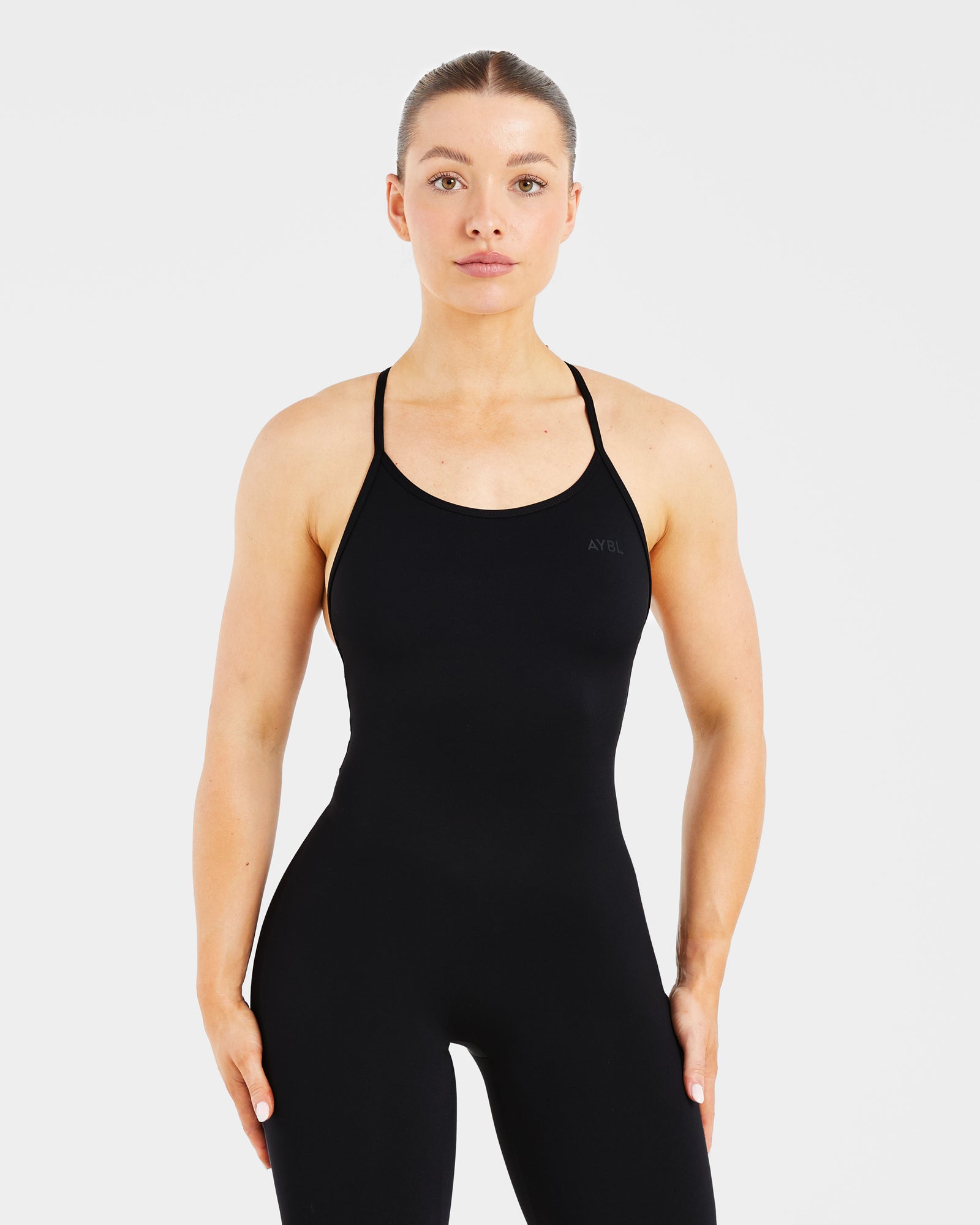Sculpt Backless Flared All In One - Black