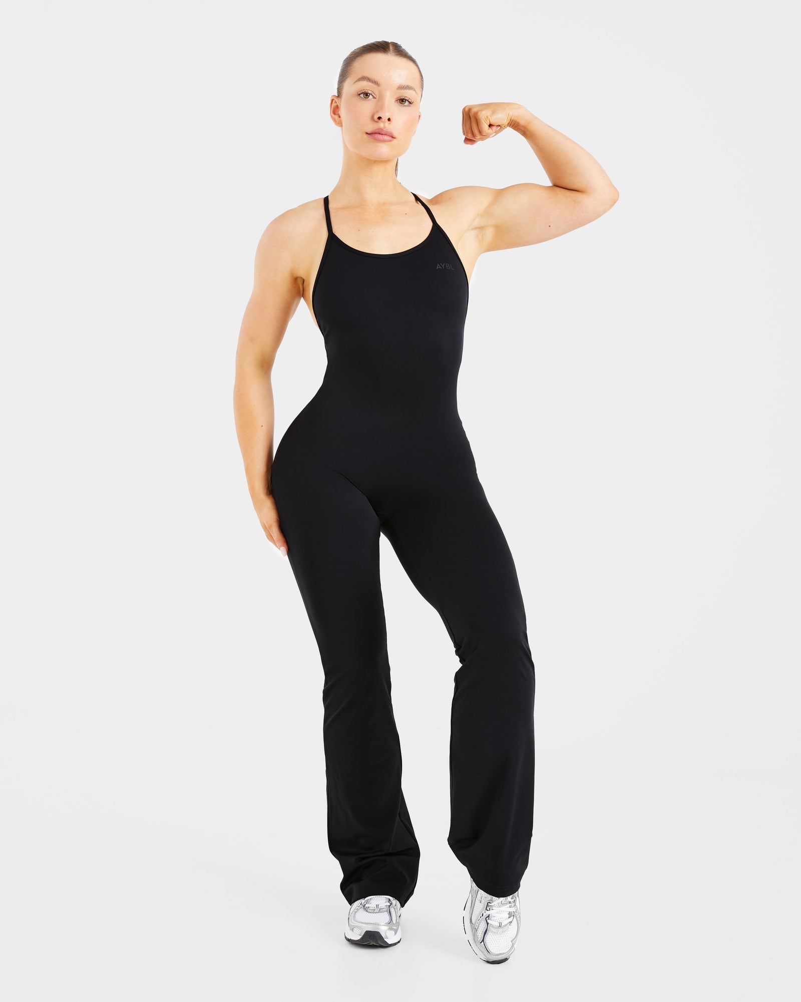 Sculpt Backless Flared All In One - Black