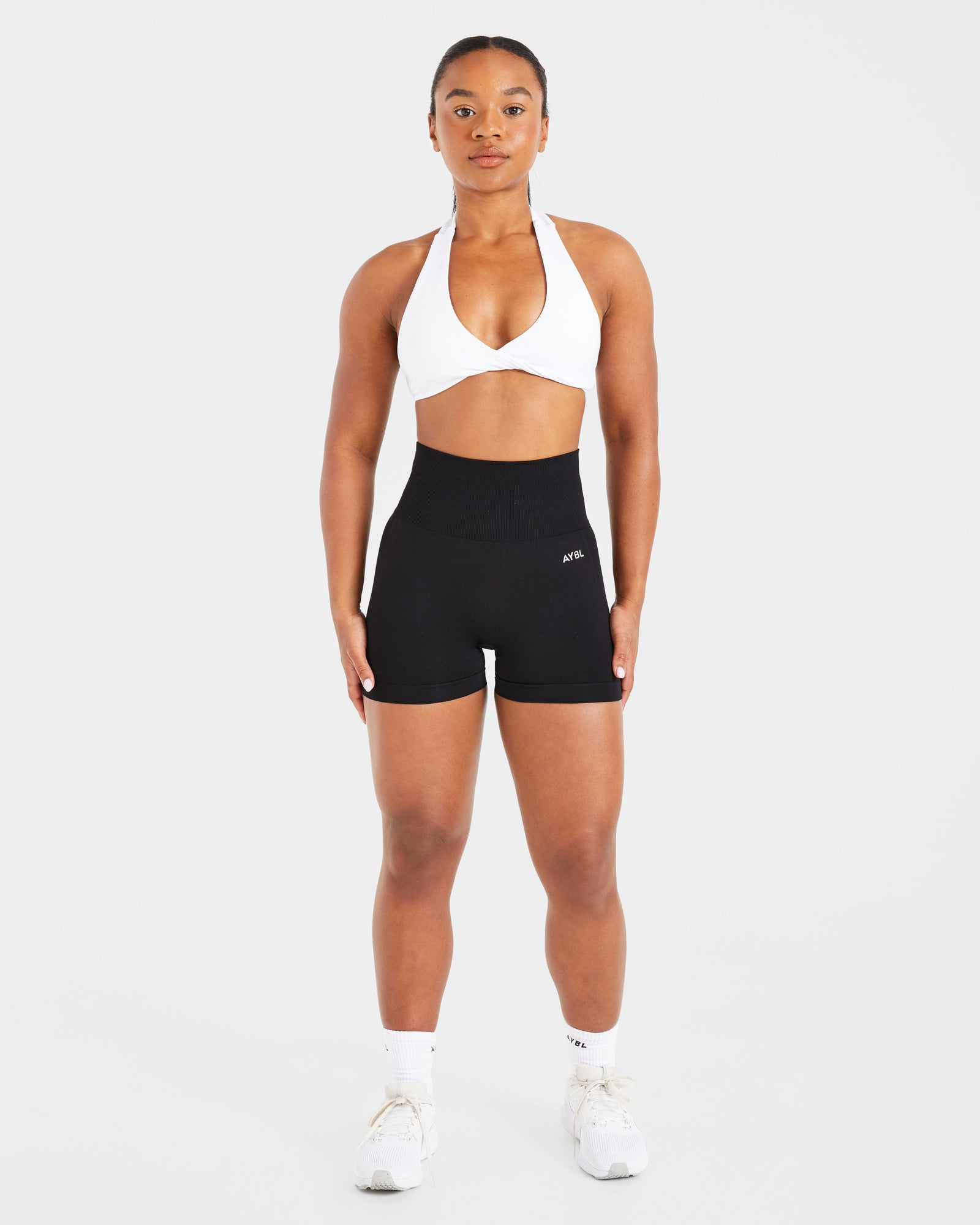 Essential Halterneck Sports Bra - White