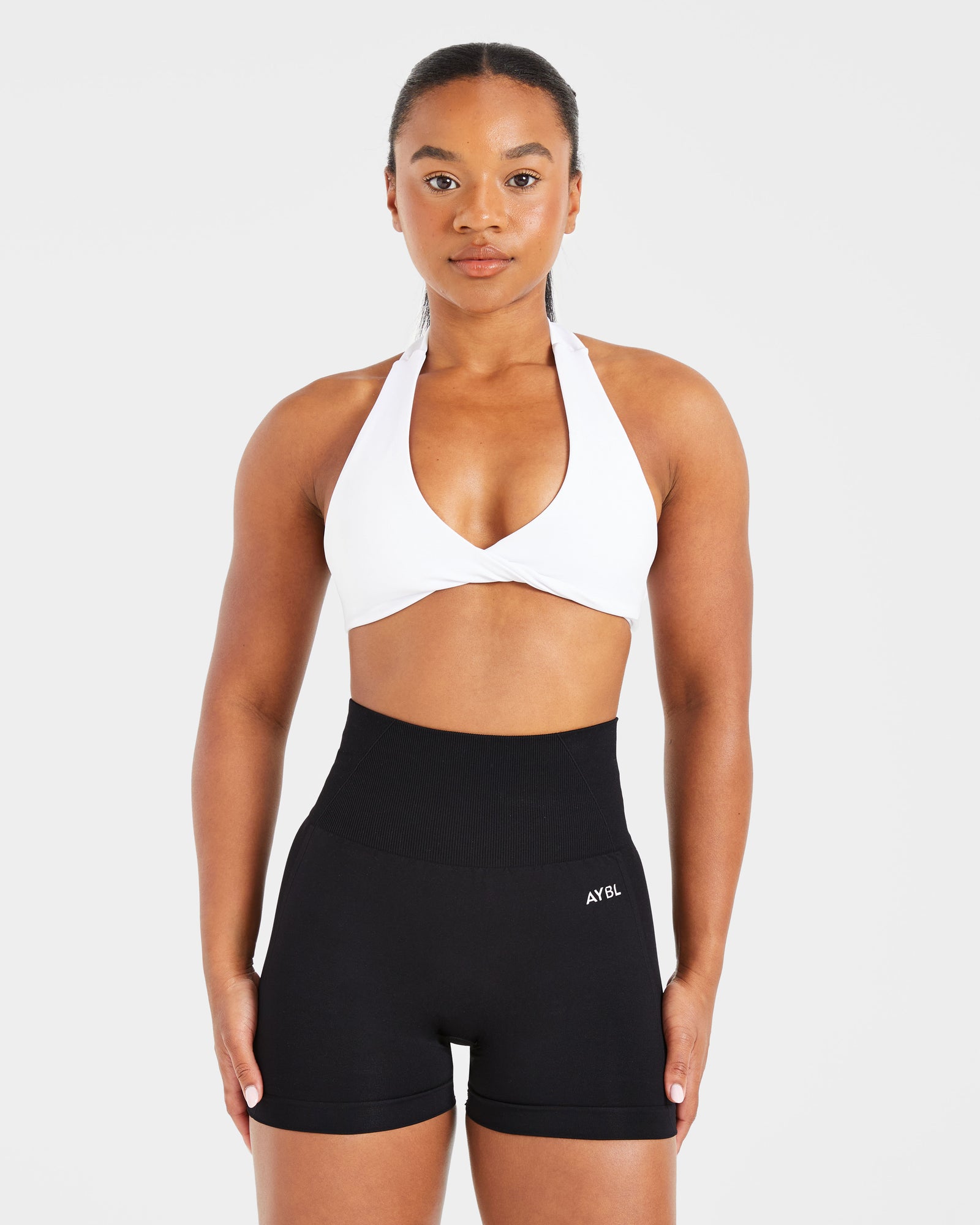 Essential Halterneck Sports Bra - White
