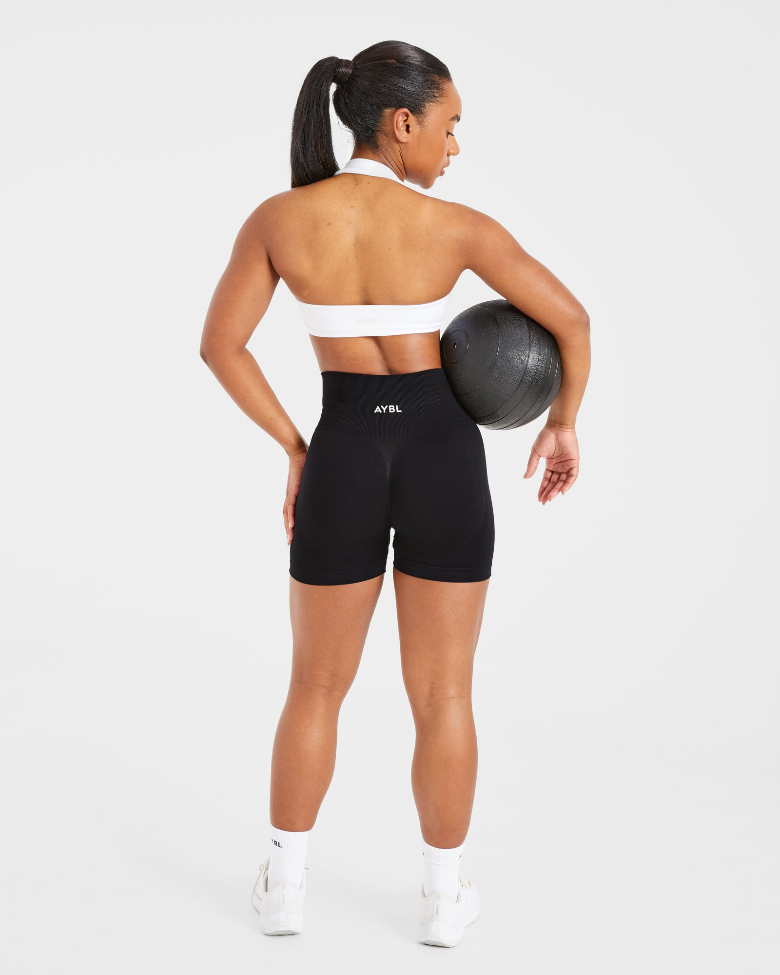 Essential Halterneck Sports Bra - White