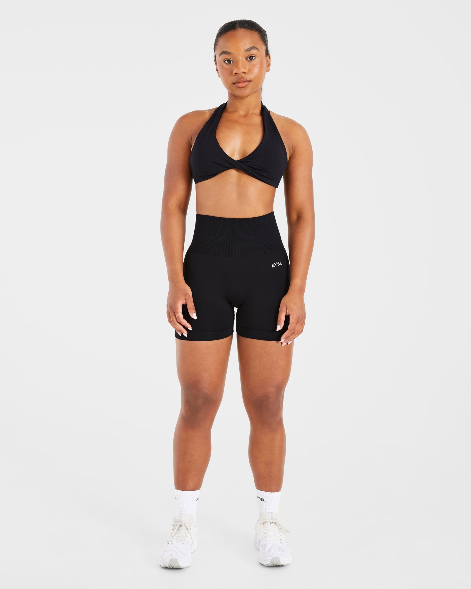 Essential Halterneck Sports Bra - Black