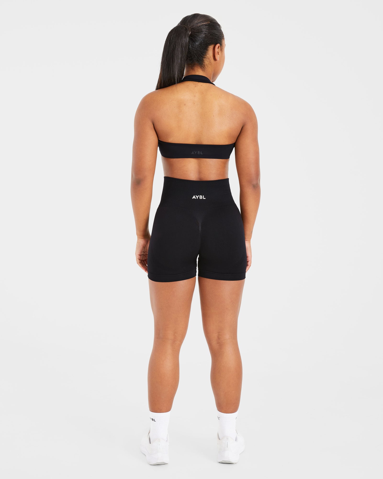 Essential Halterneck Sports Bra - Black
