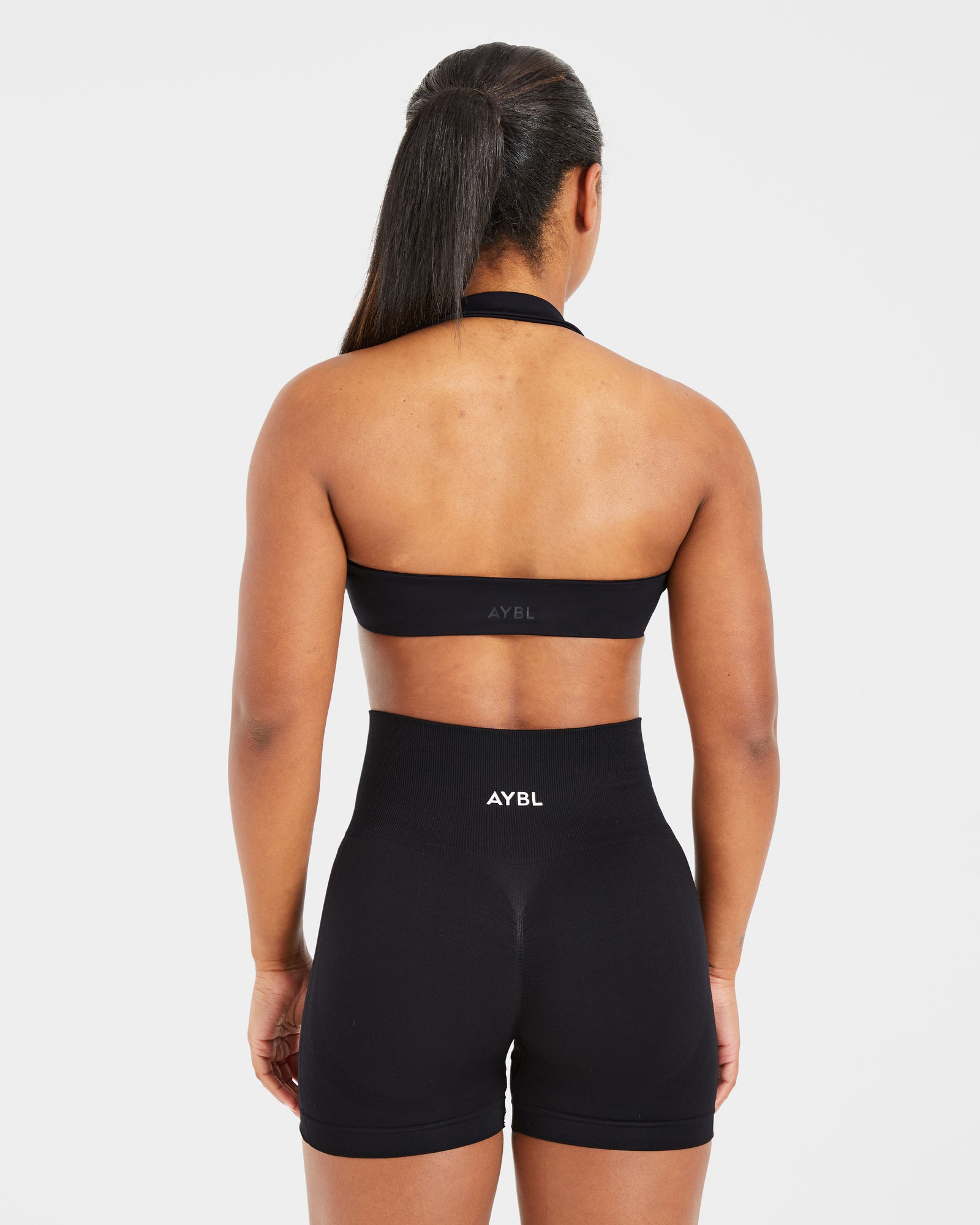 Essential Halterneck Sports Bra - Black