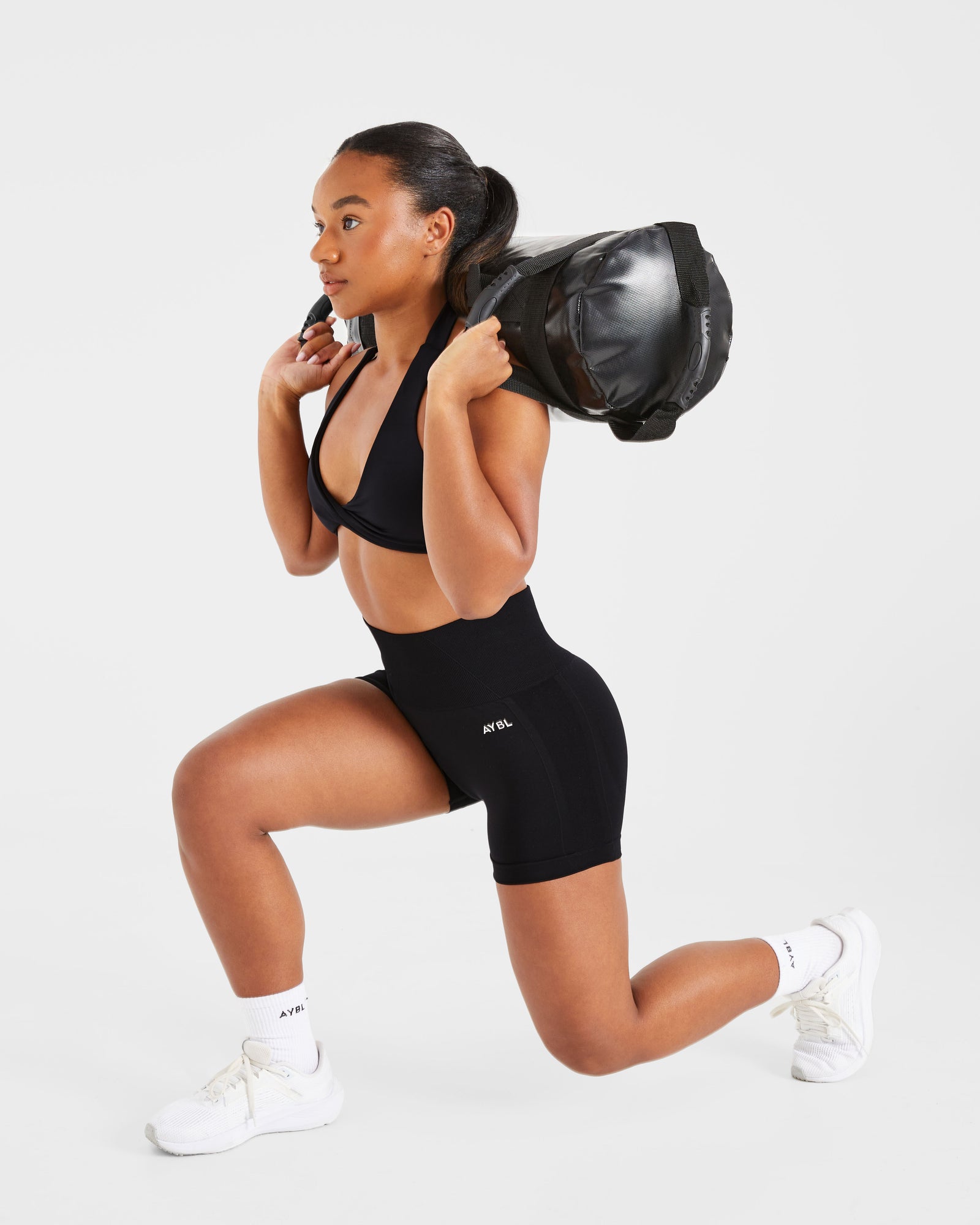 Essential Halterneck Sports Bra - Black