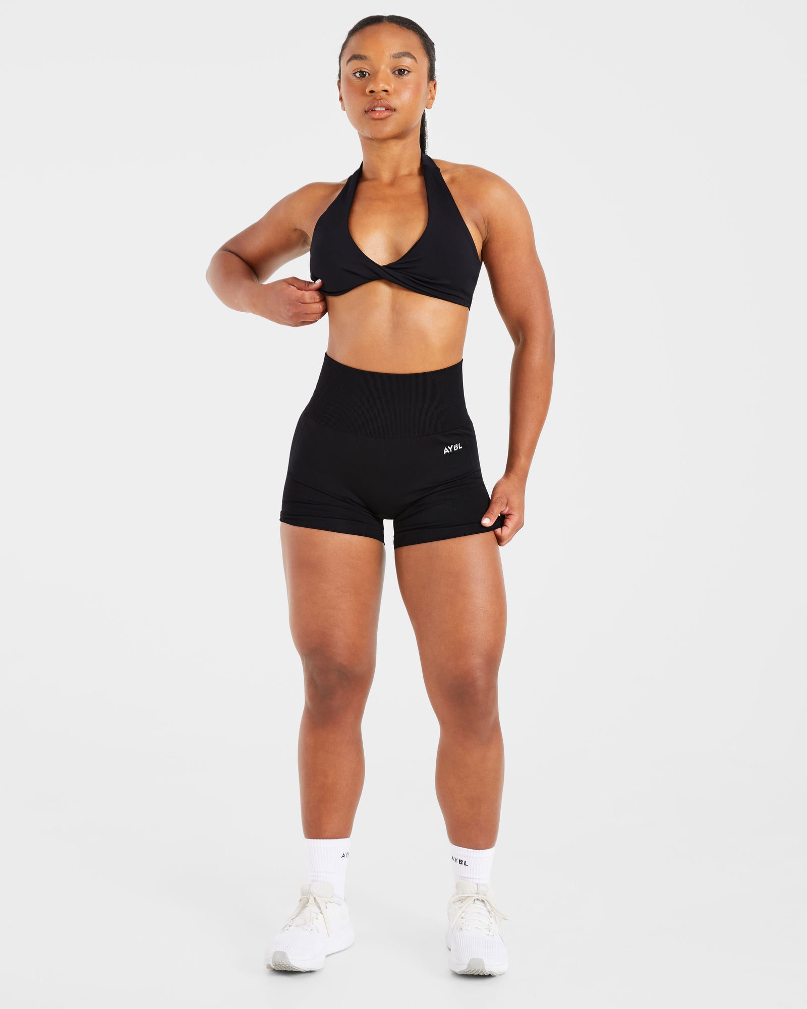 Essential Halterneck Sports Bra - Black