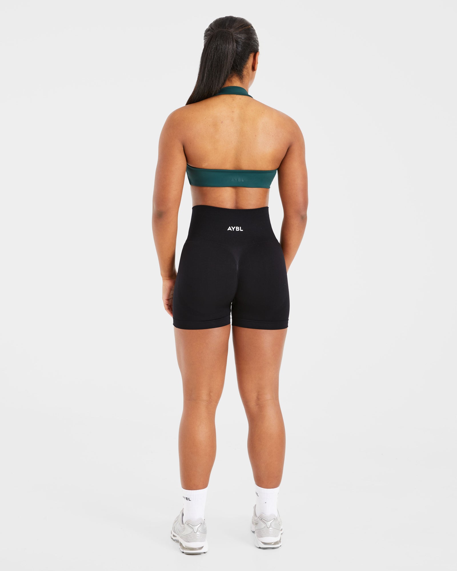 Essential Halterneck Sports Bra - Deep Green