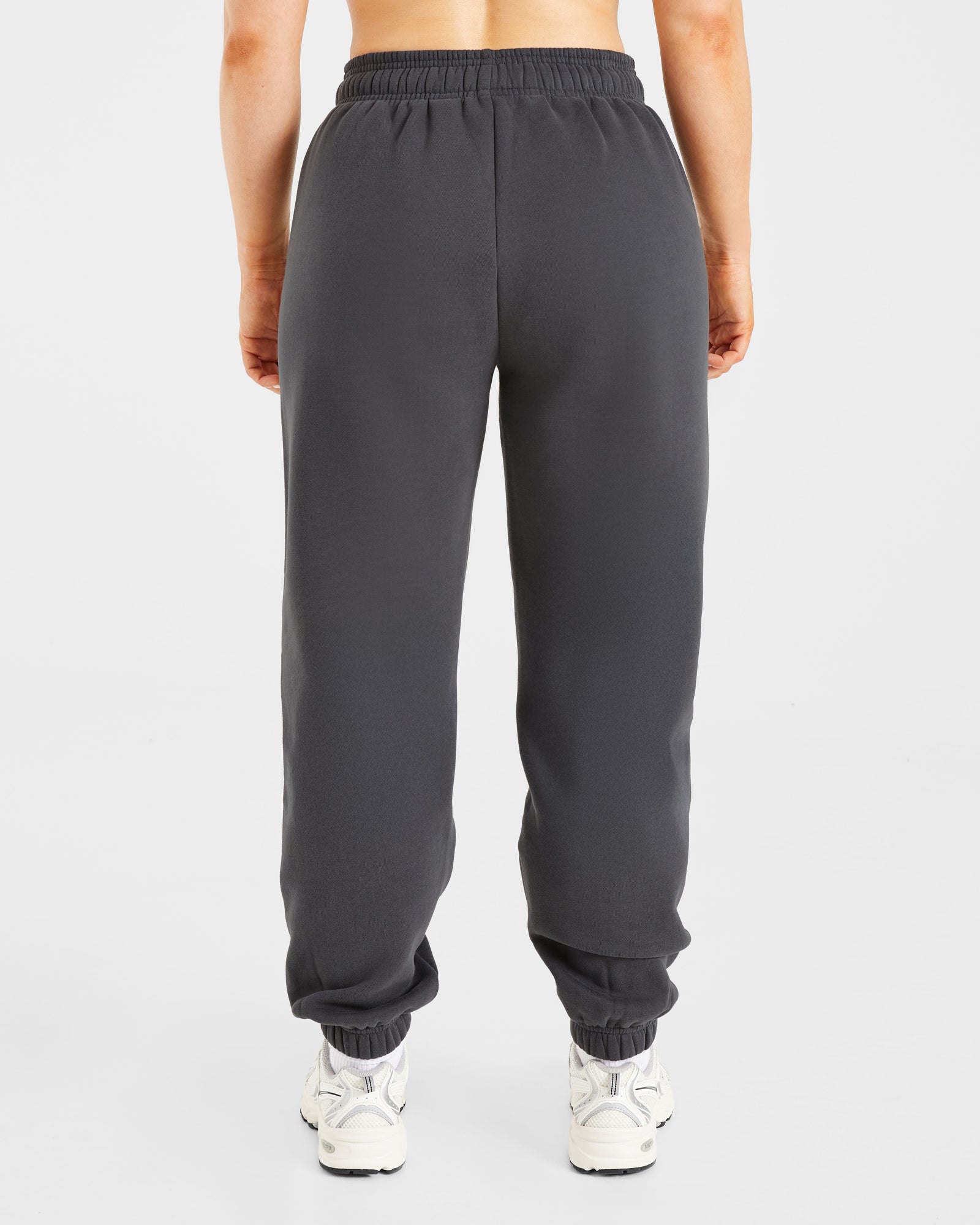 Retro Embroidered Oversized Joggers - Charcoal