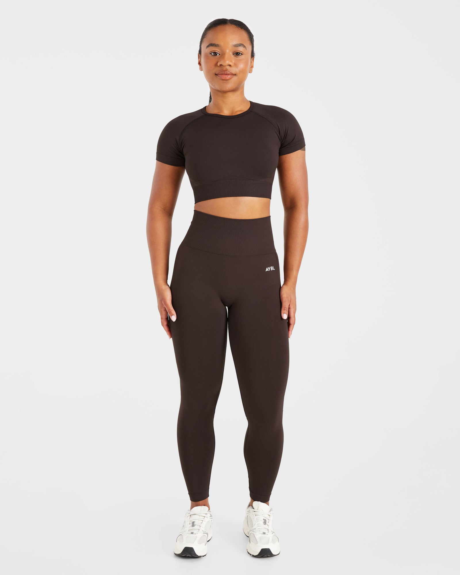 Empower Seamless Crop Top - Cocoa Brown