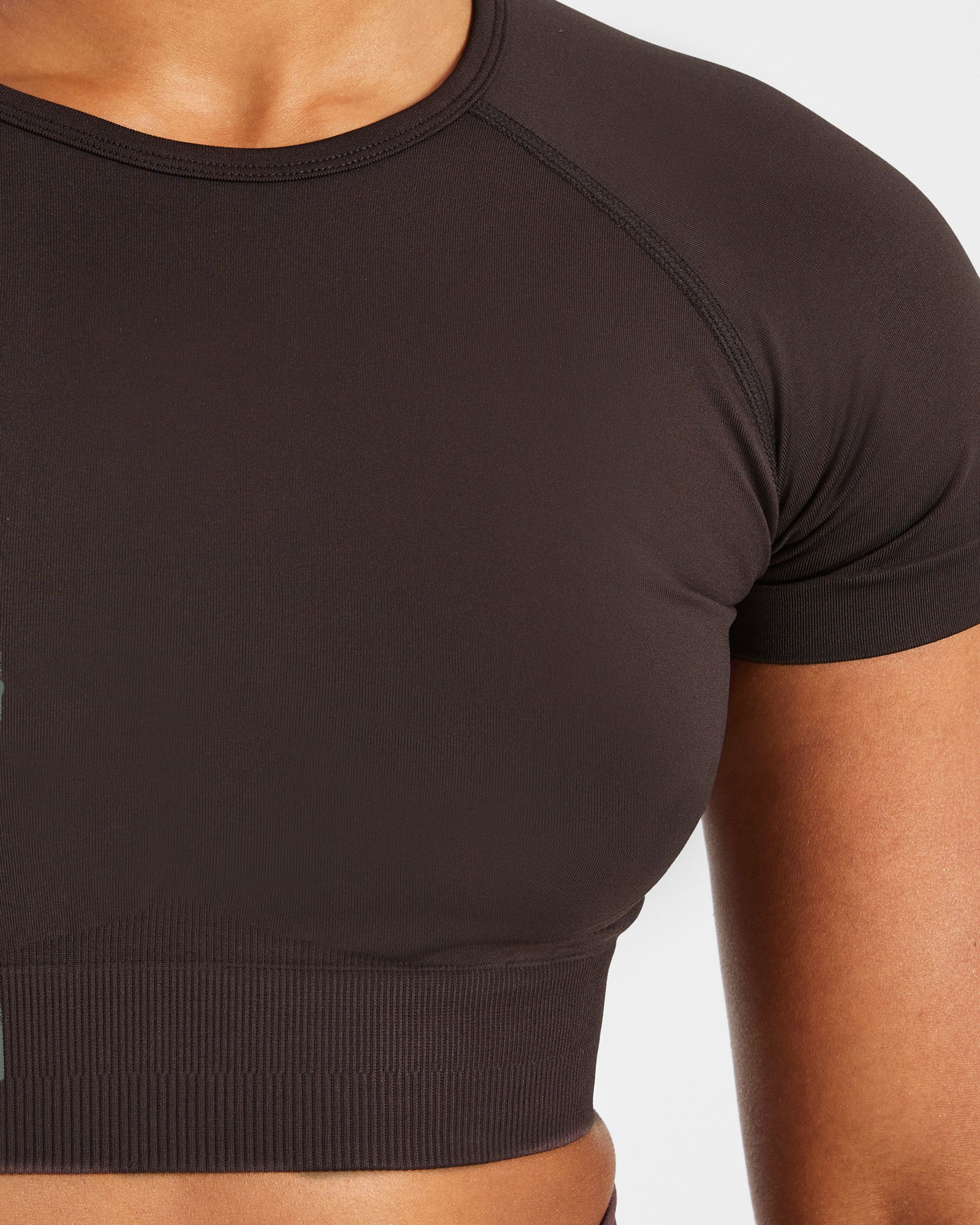 Empower Seamless Crop Top - Cocoa Brown