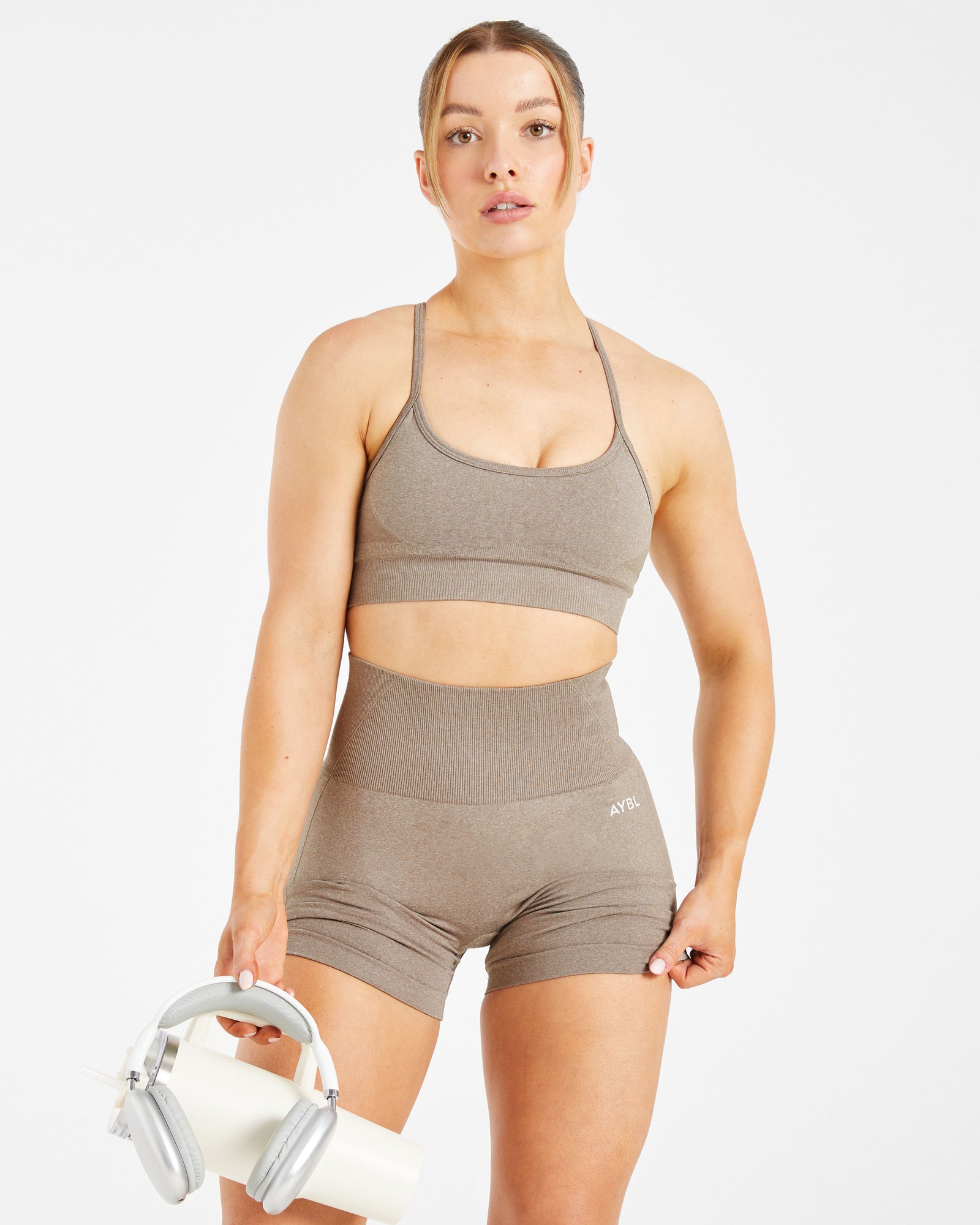 Empower Seamless Sports Bra - Taupe Marl