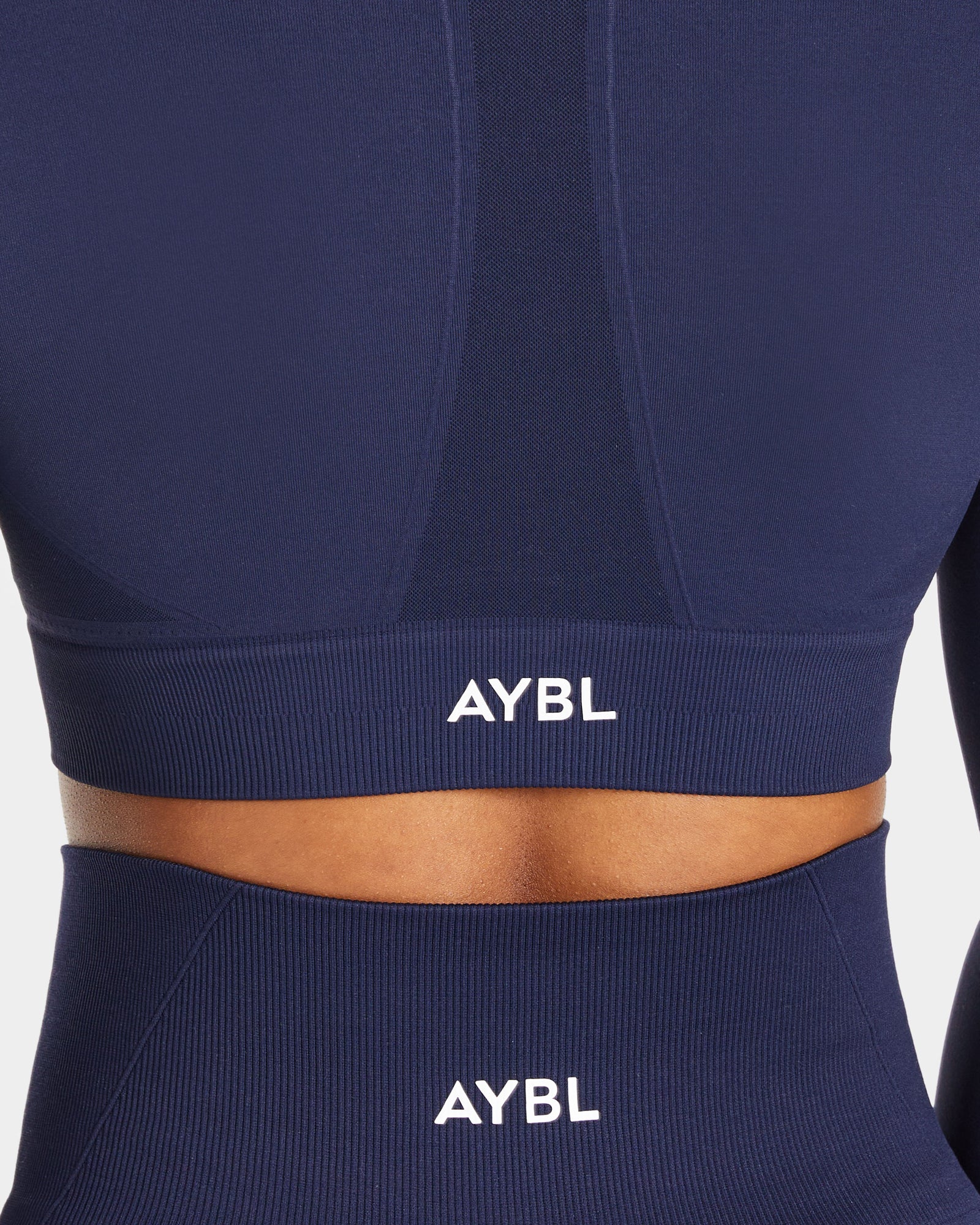 Empower Seamless Long Sleeve Crop Top - Navy