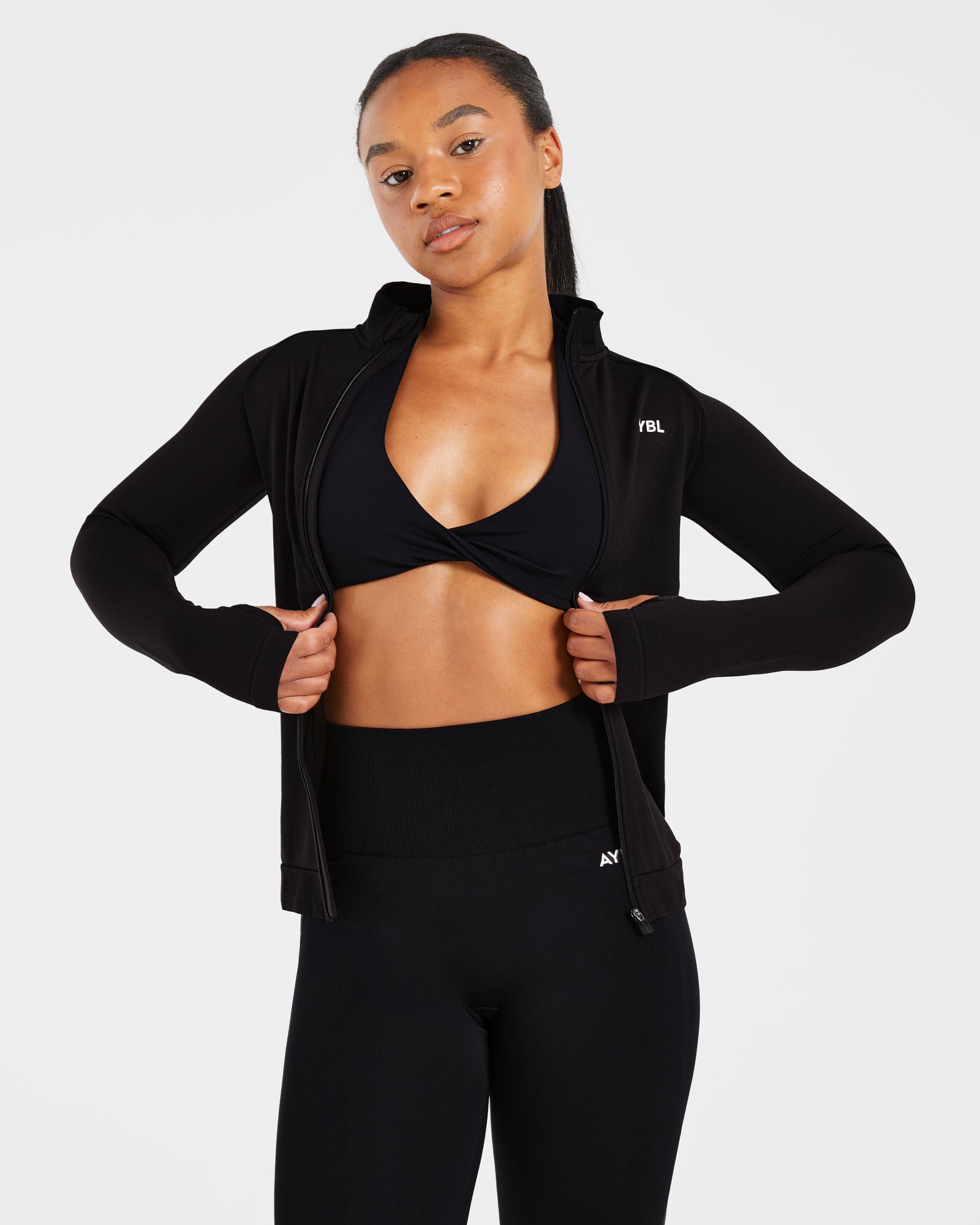 Essential Seamless Zip Jacket - Black