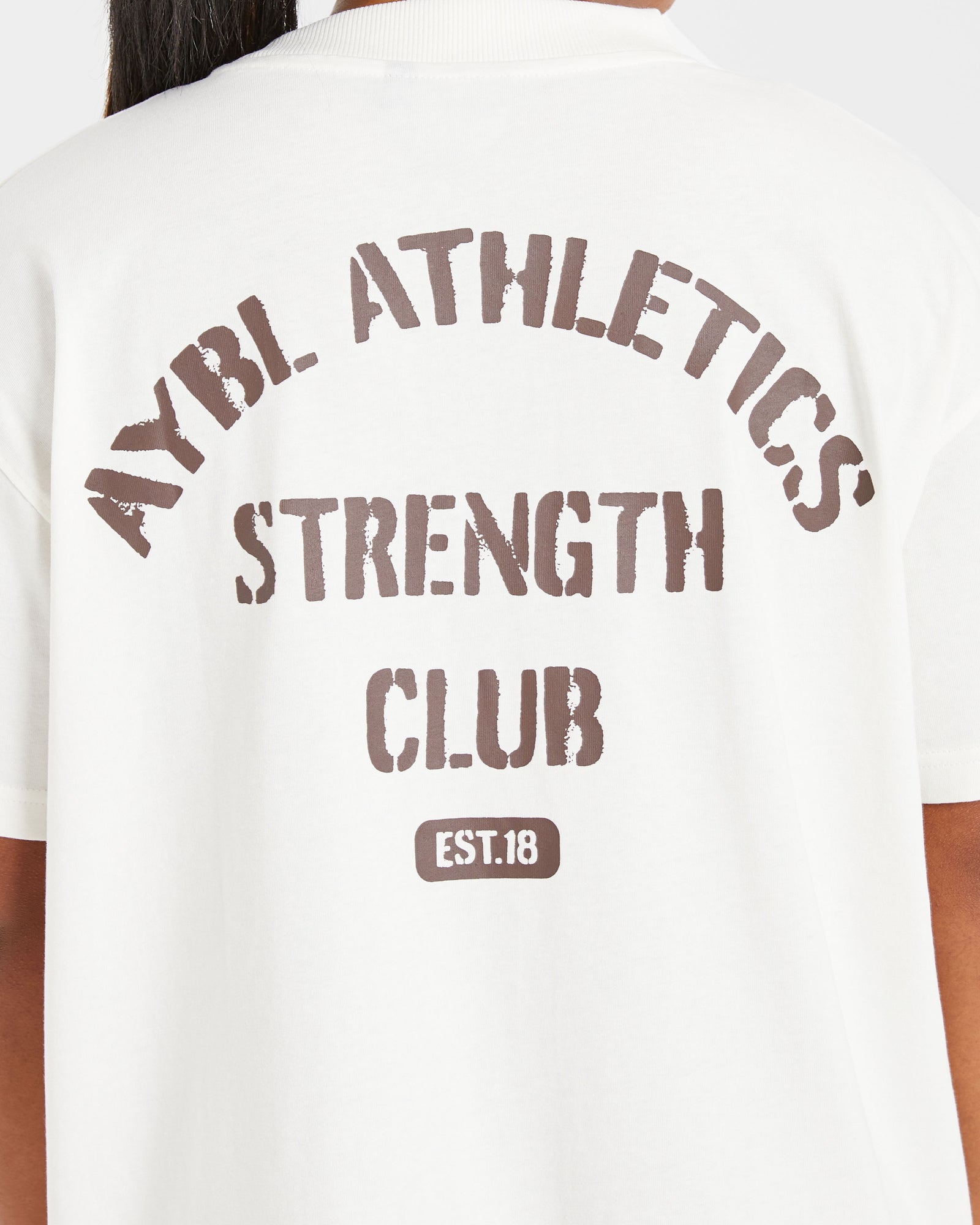Athletics Strength Club Oversized T Shirt - Off White/Brown