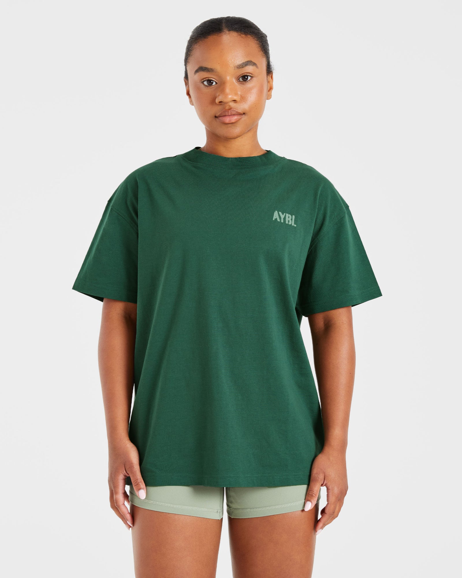 Athletics Strength Club Oversized T Shirt - Forest Green