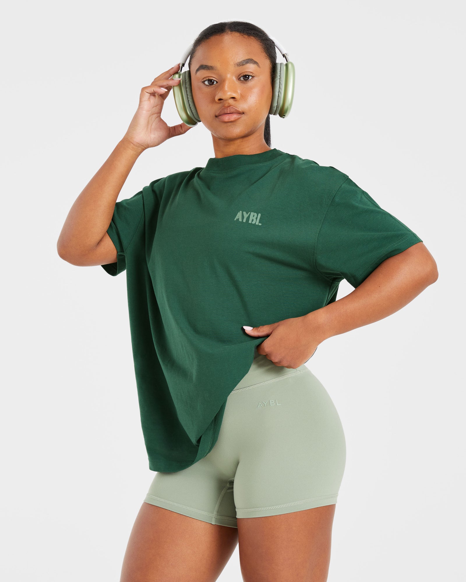 Athletics Strength Club Oversized T Shirt - Forest Green