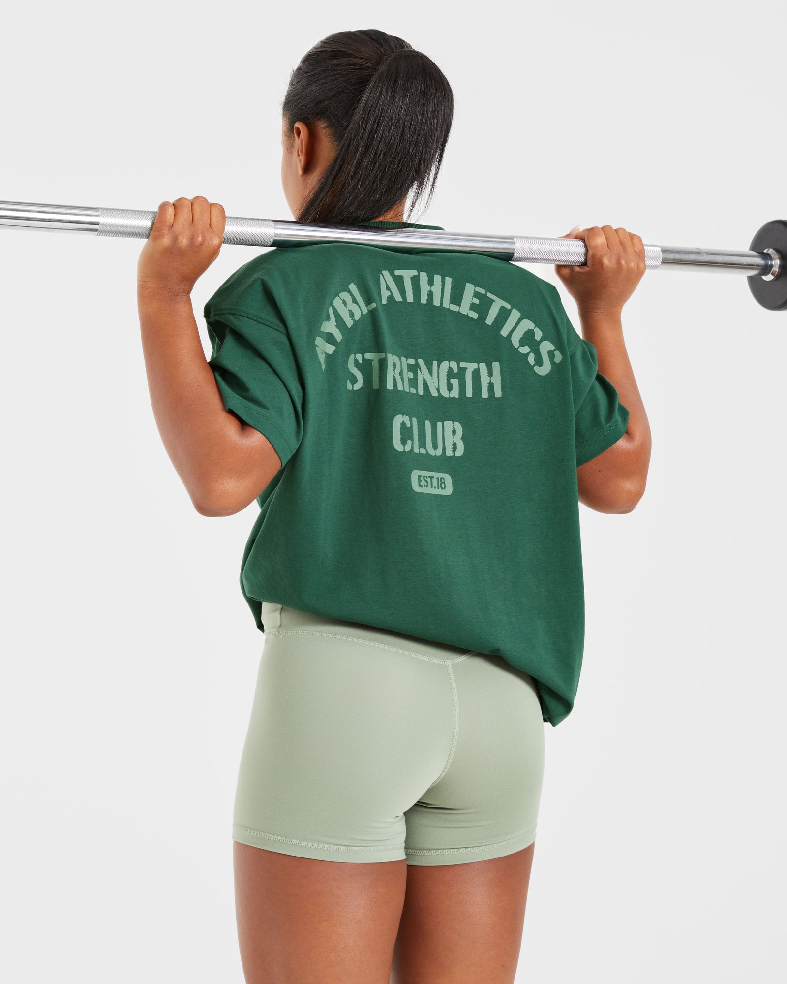 Athletics Strength Club Oversized T Shirt - Forest Green