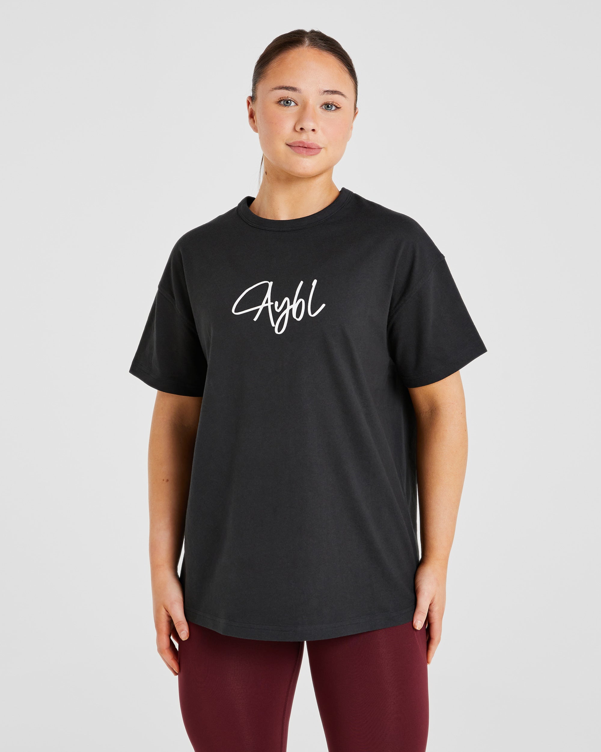 AYBL Calligraphy Oversized T Shirt - Black