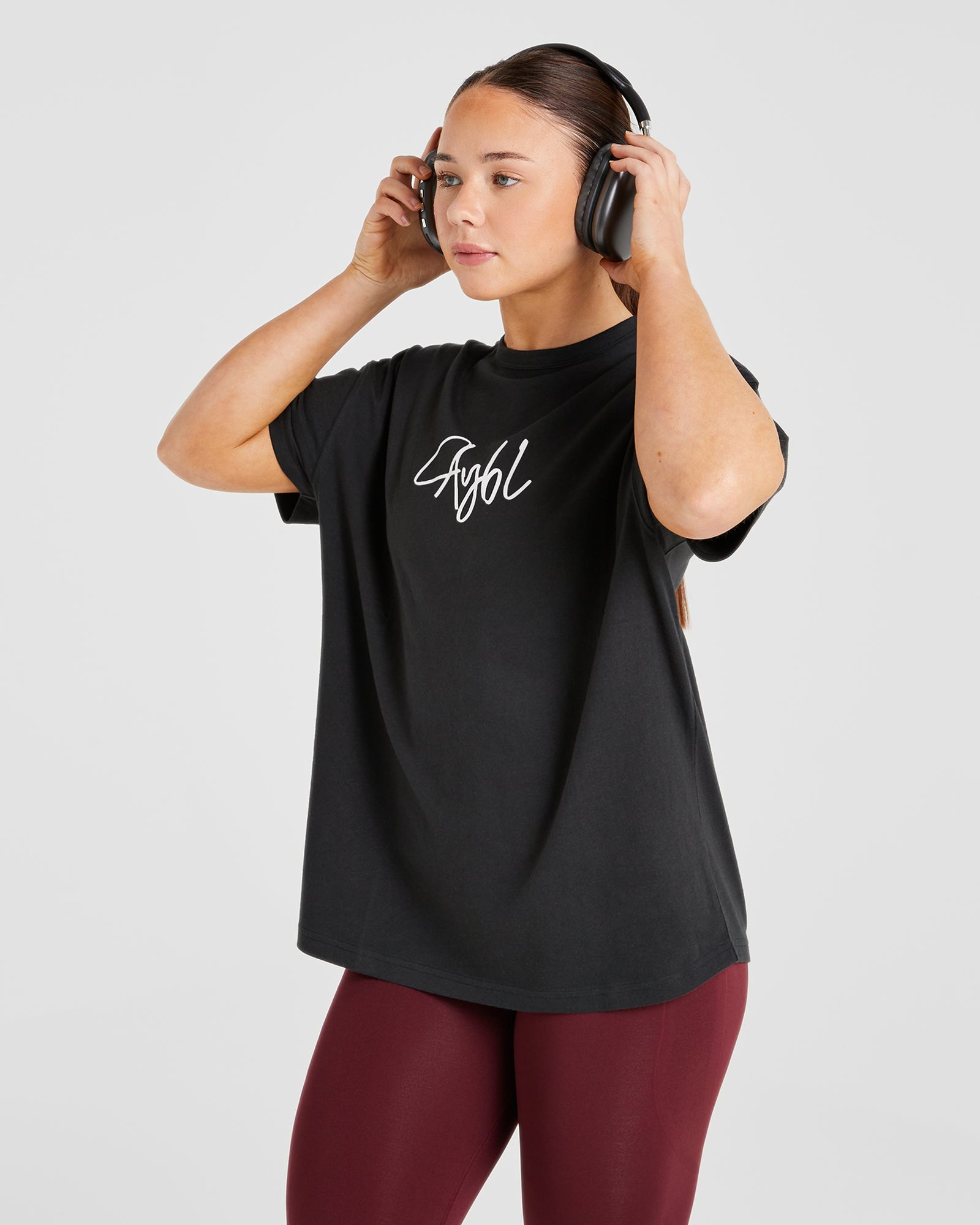 AYBL Calligraphy Oversized T Shirt - Black