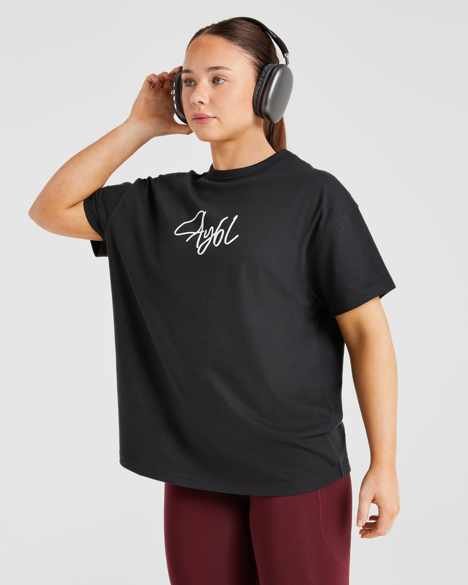 AYBL Calligraphy Oversized T Shirt - Black