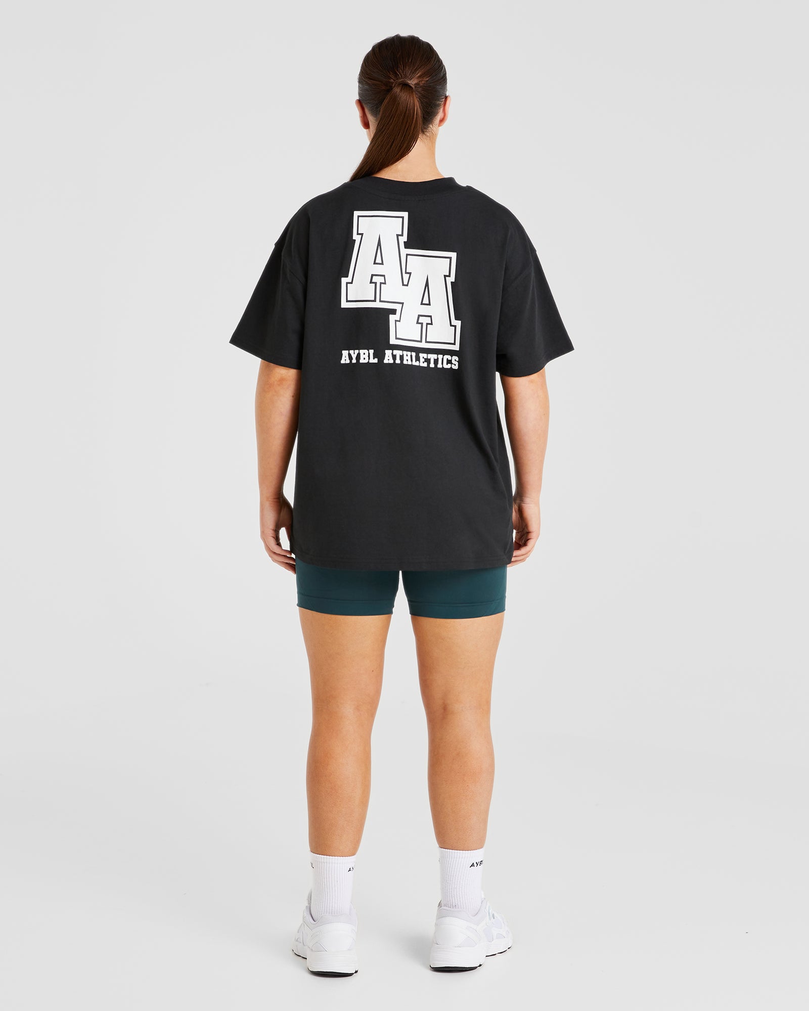 Athletics Slogan Oversized T Shirt - Black