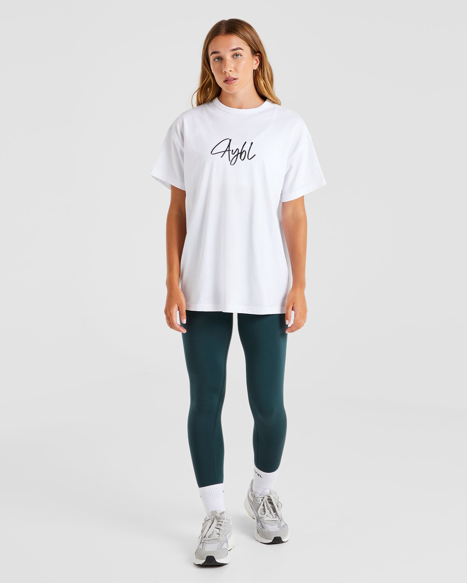AYBL Calligraphy Oversized T Shirt - White