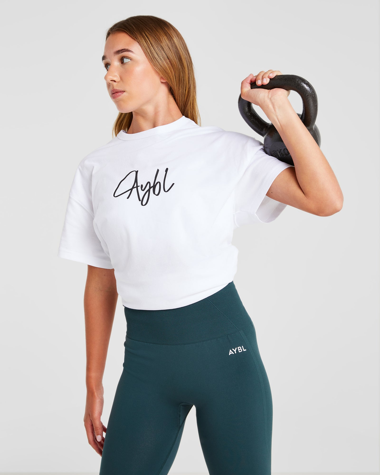 AYBL Calligraphy Oversized T Shirt - White