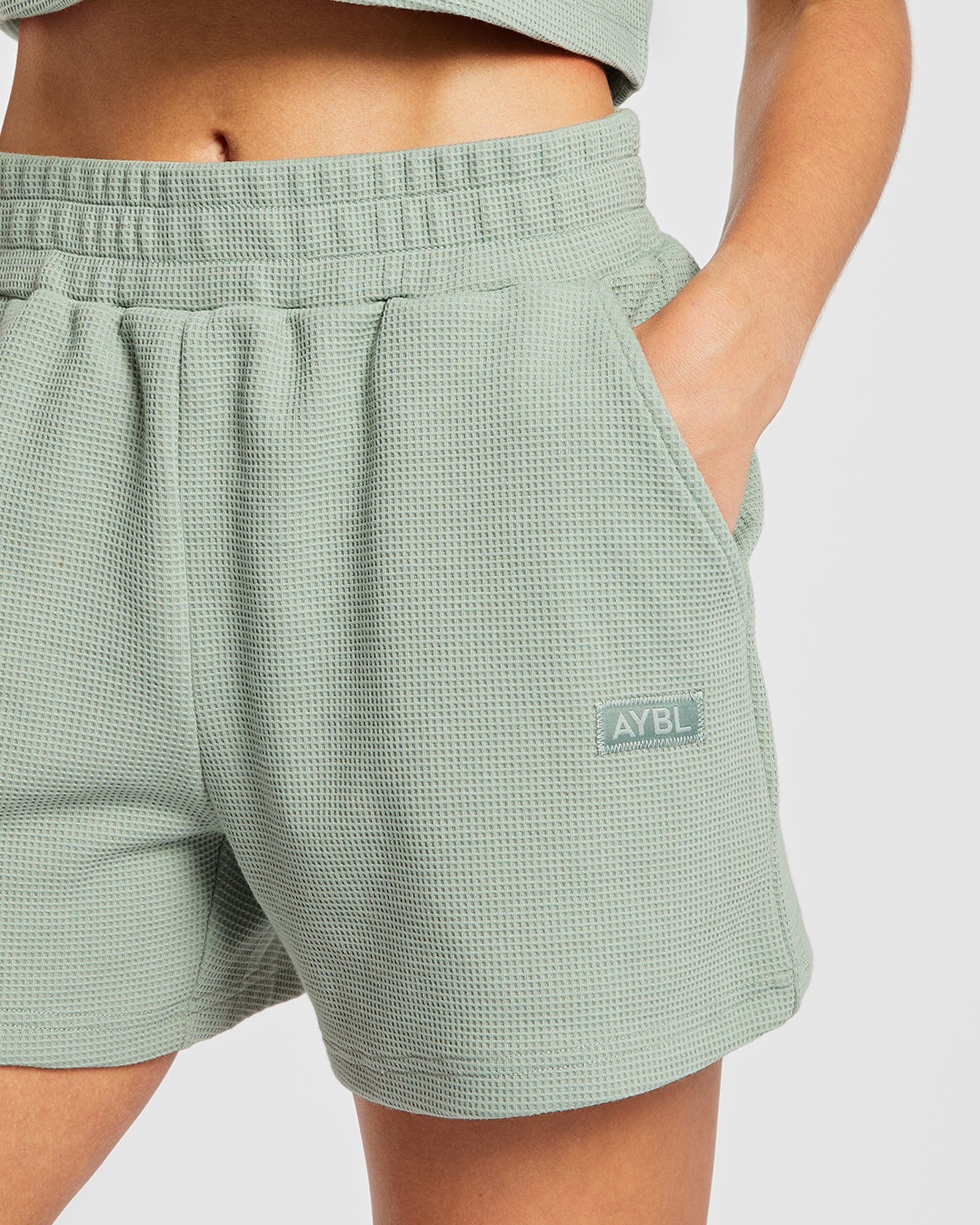 Waffle Shorts - Sage Green