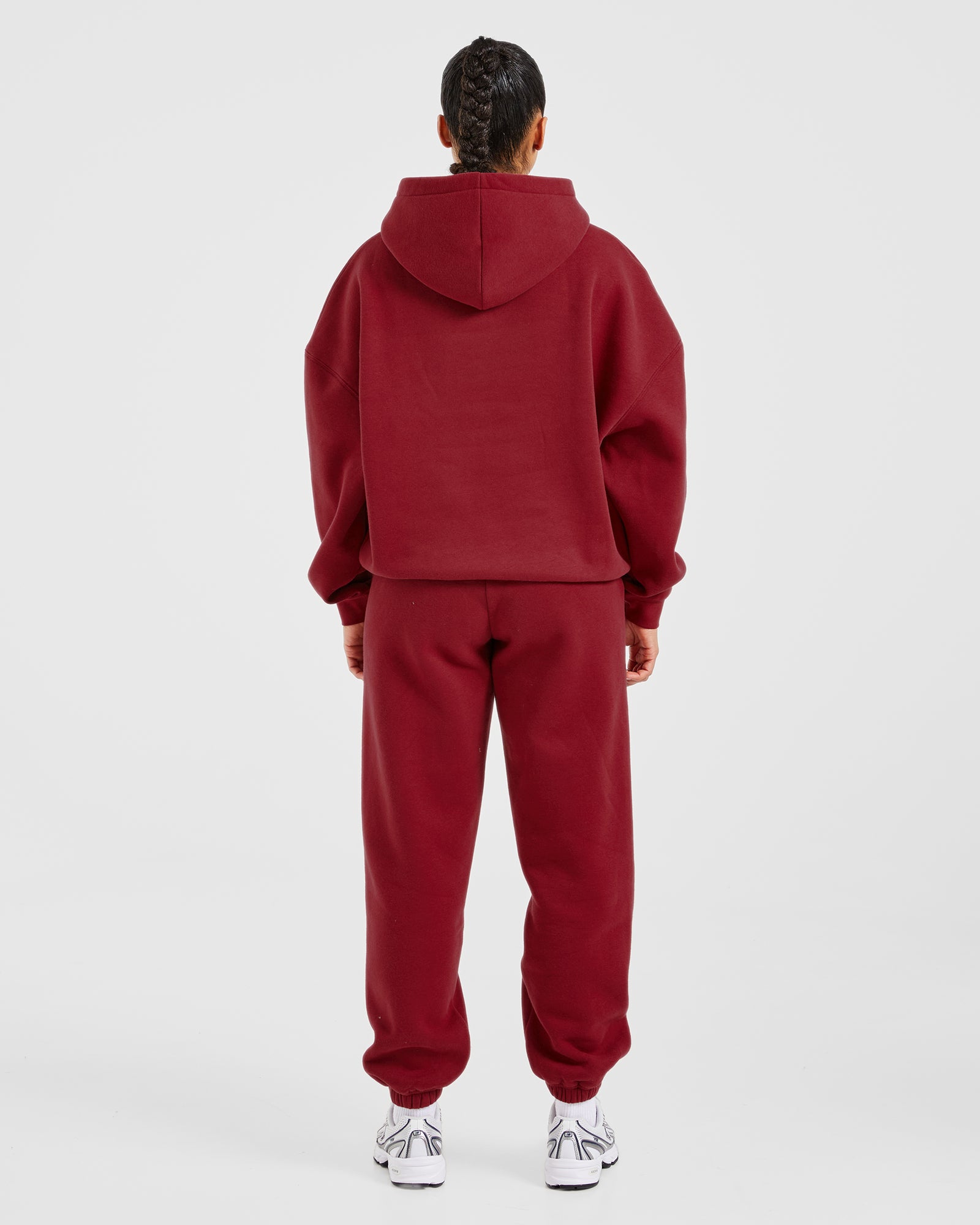 Varsity Embroidered Oversized Joggers - Burgundy