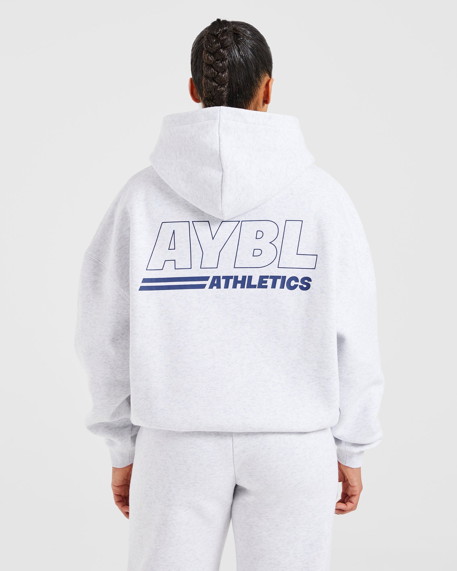 JD Athletics Track Oversized Hoodie - Heather Grey/Navy (Copy)