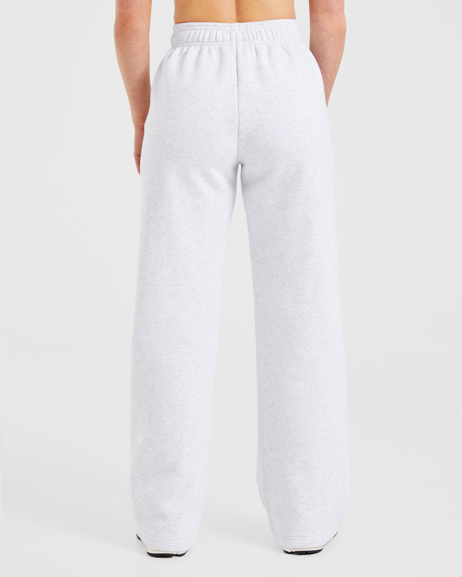 Varsity Embroidered Oversized Straight Leg Joggers - Heather Grey