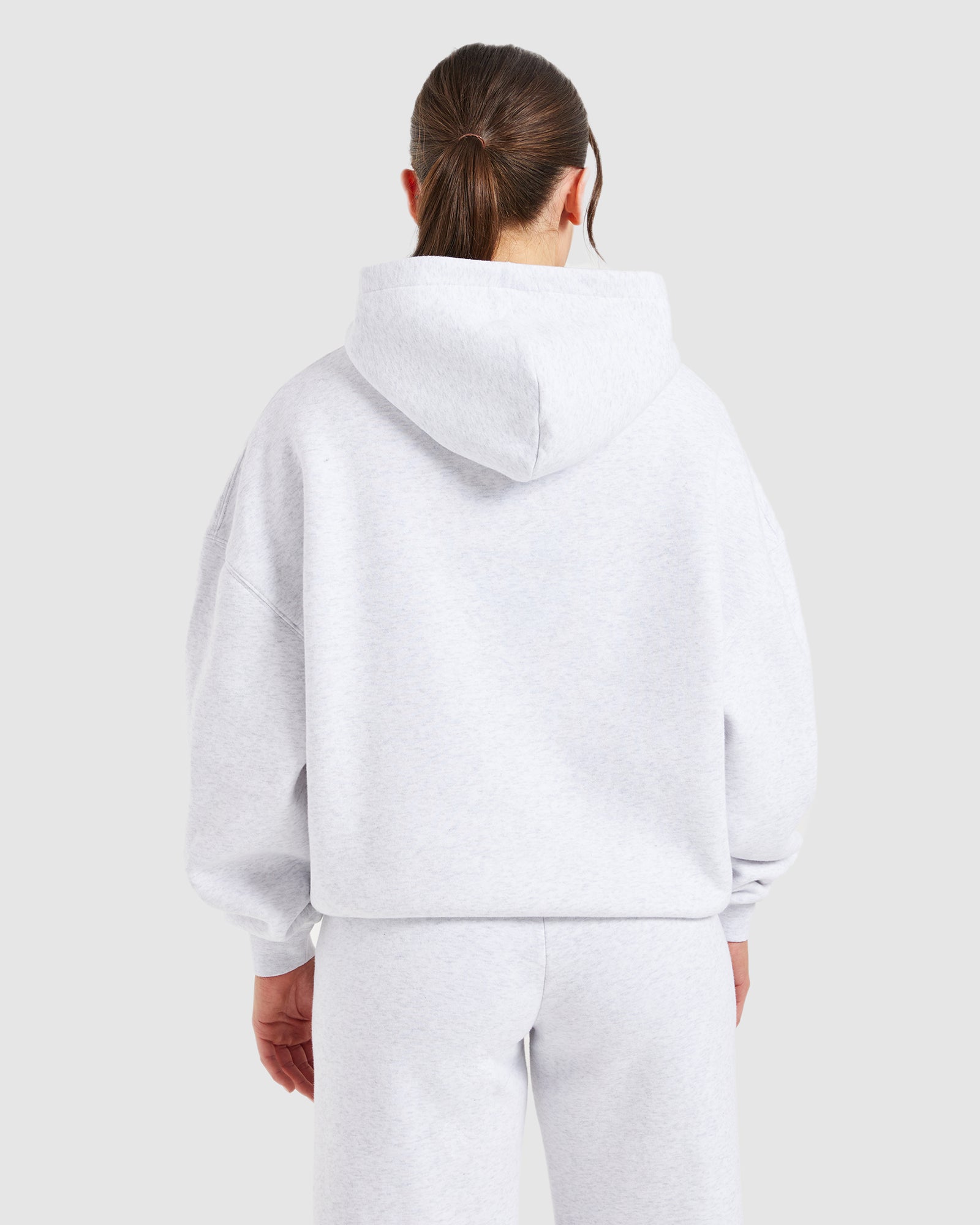 Varsity Embroidered Oversized Hoodie - Heather Grey