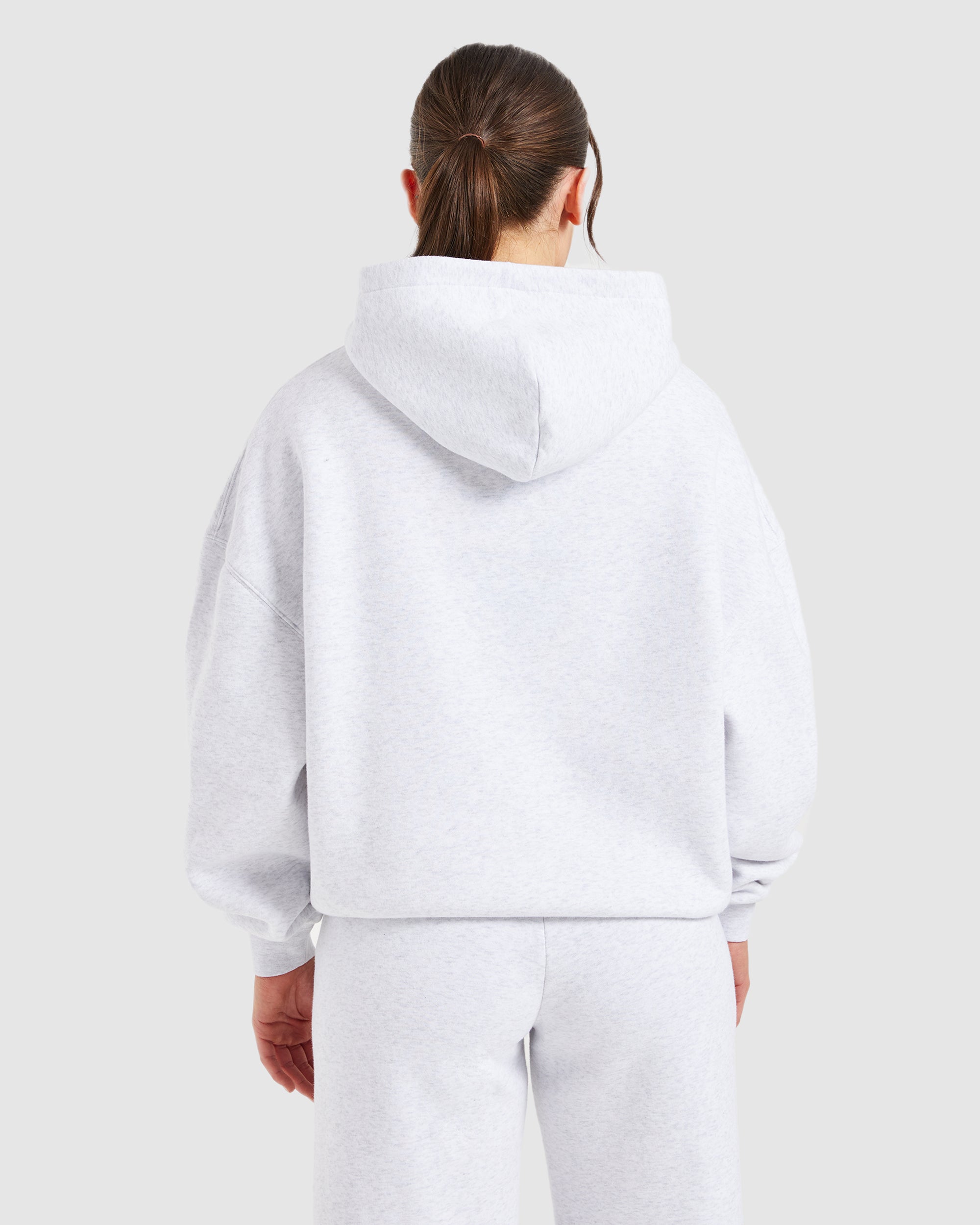 Varsity Embroidered Oversized Hoodie - Heather Grey