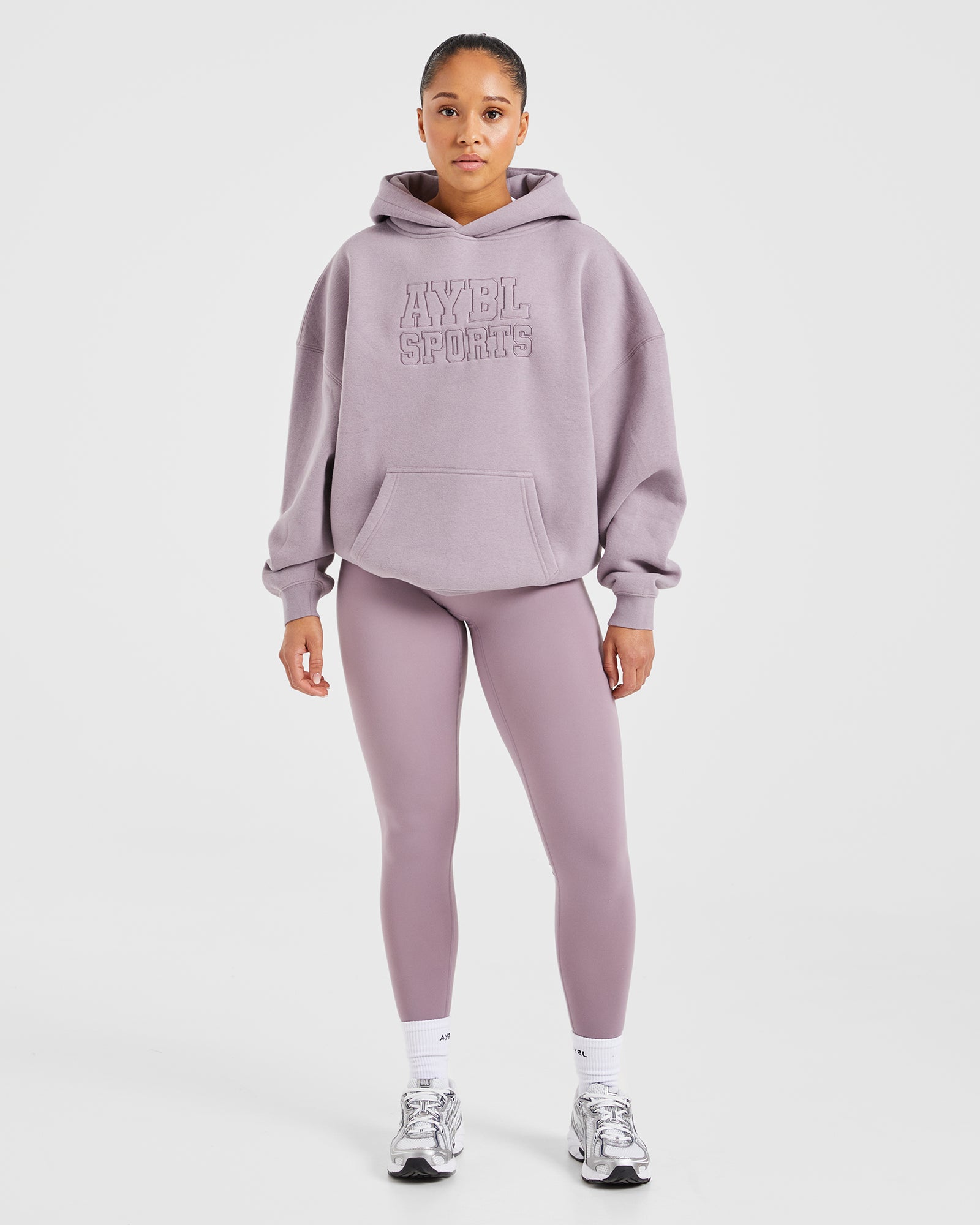 Sport Outline Oversized Hoodie - Mauve Purple